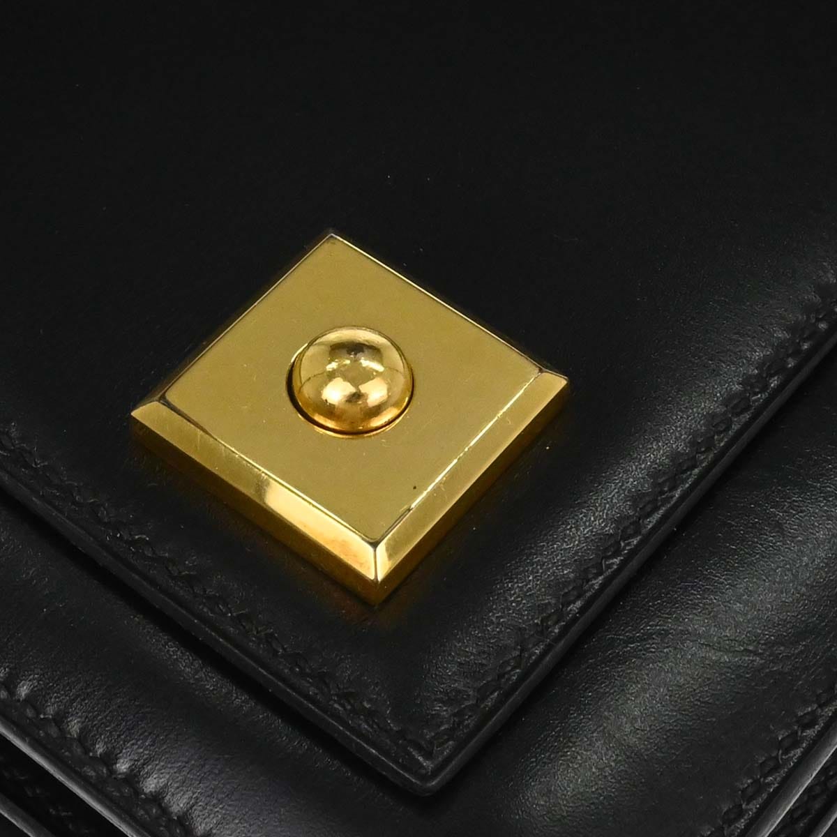 Hermes Black Box Calf Piano Handbag