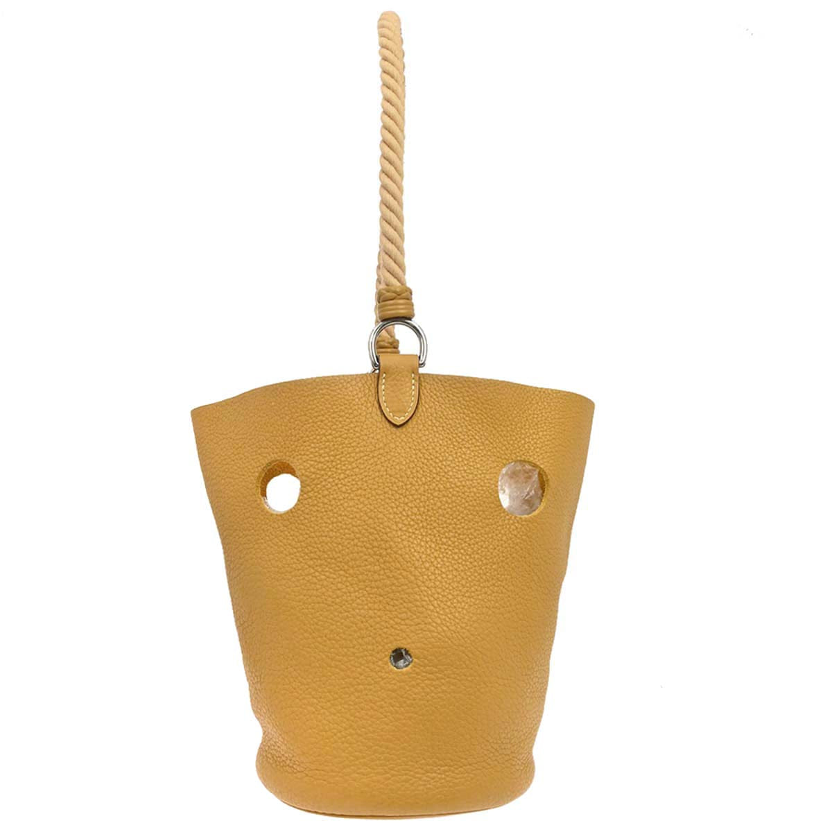 Hermes Curry Taurillon Clemence Mangeoire PM Handbag