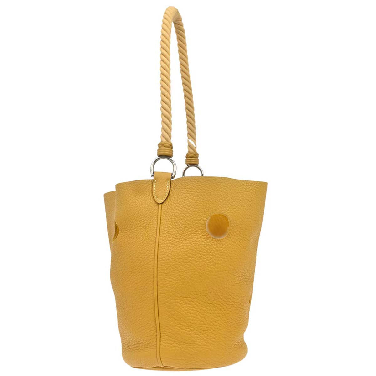 Hermes Curry Taurillon Clemence Mangeoire PM Handbag