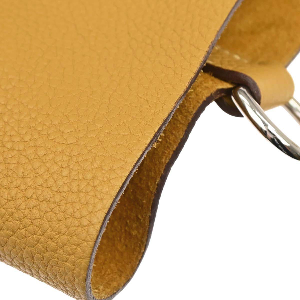 Hermes Curry Taurillon Clemence Mangeoire PM Handbag