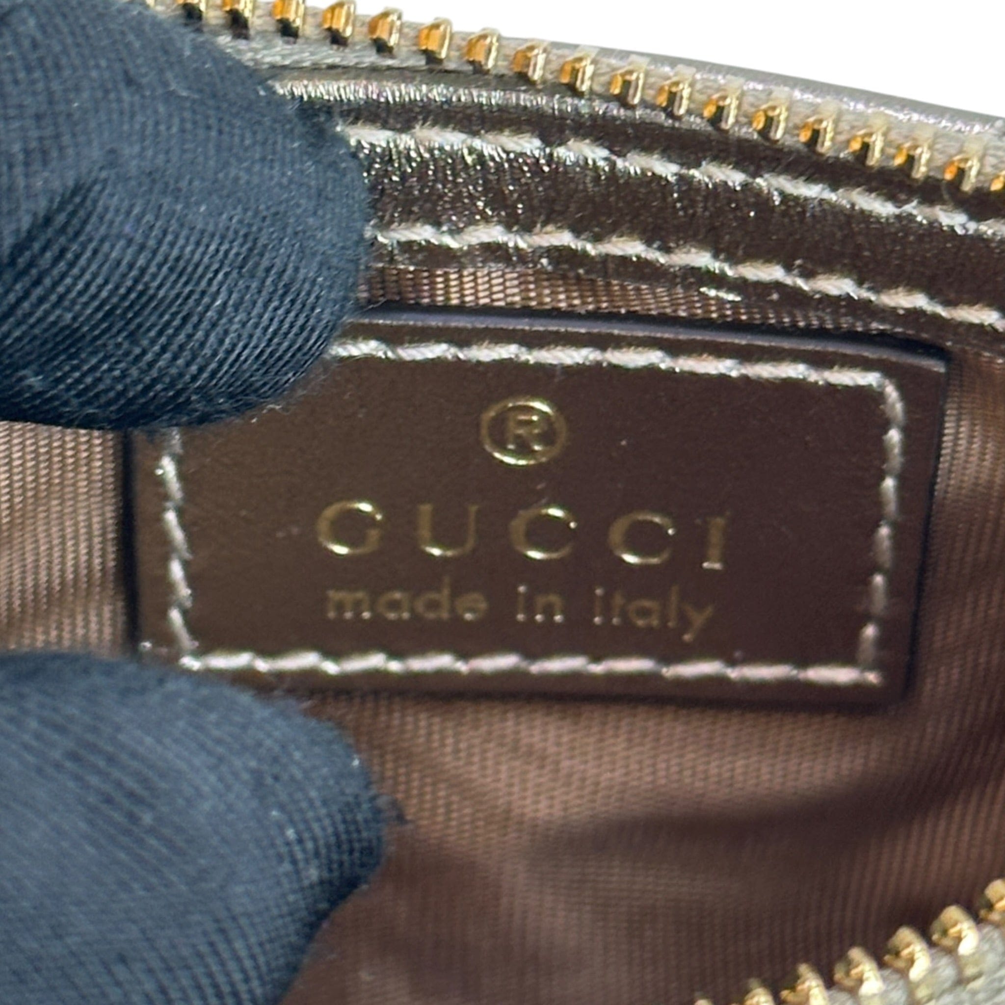 Gucci GG Marmont Zip Key Pouch Gold Leather