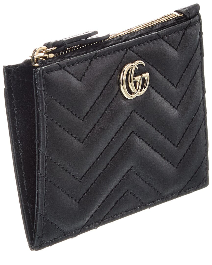 Gucci Gg Marmont Zip Leather Key Pouch