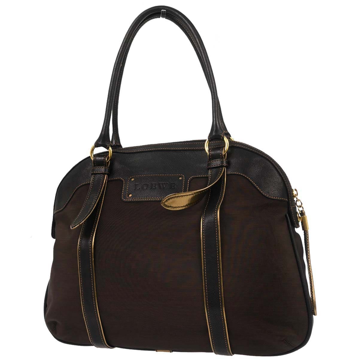 Loewe * Brown Nylon Anagram Handbag