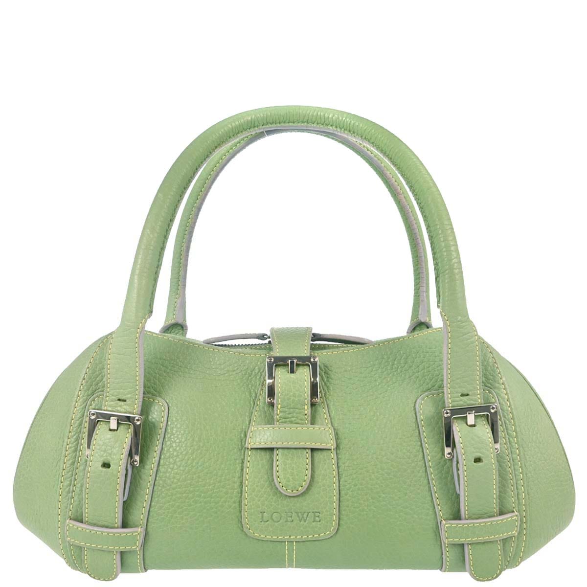 Loewe Green Leather Senda Handbag