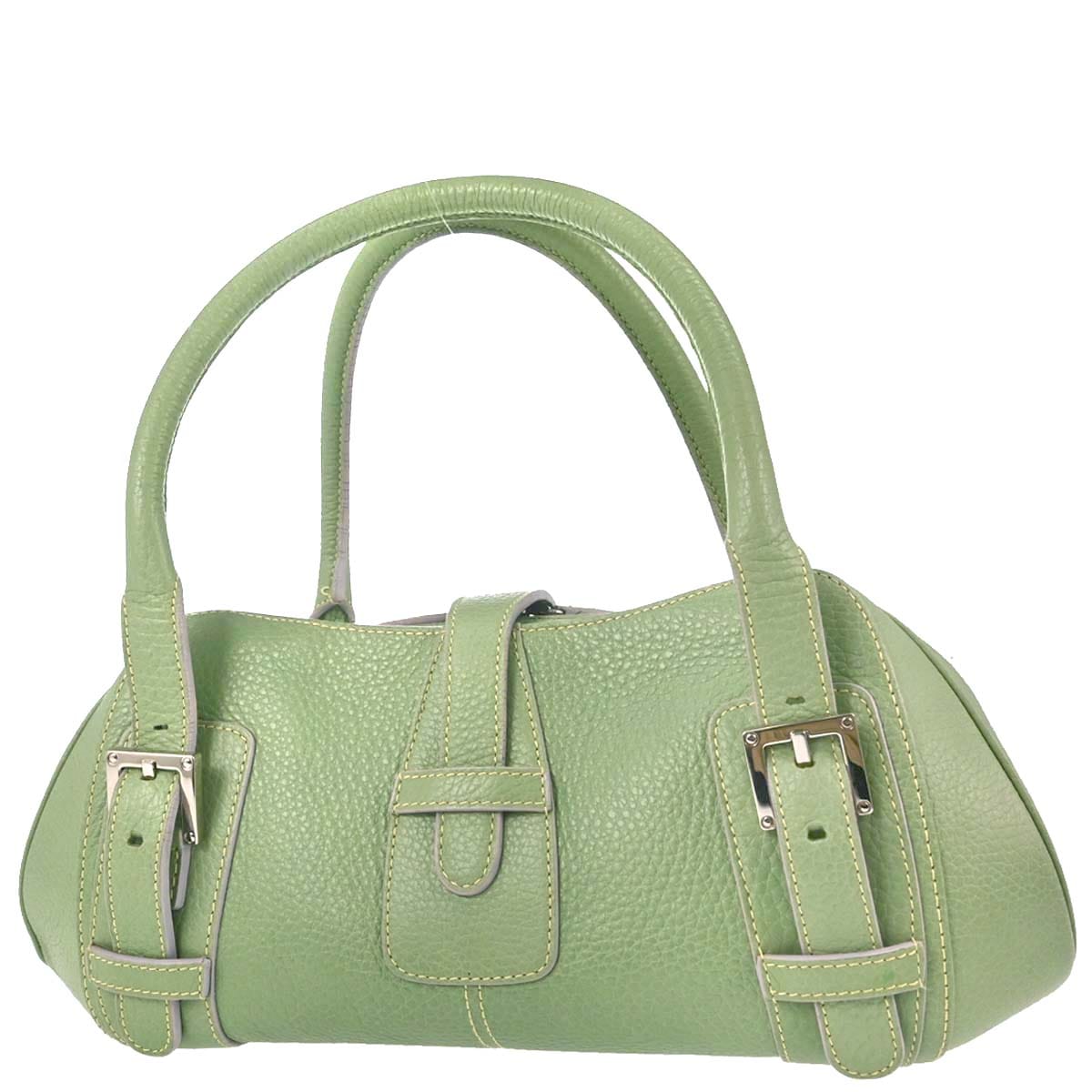 Loewe Green Leather Senda Handbag