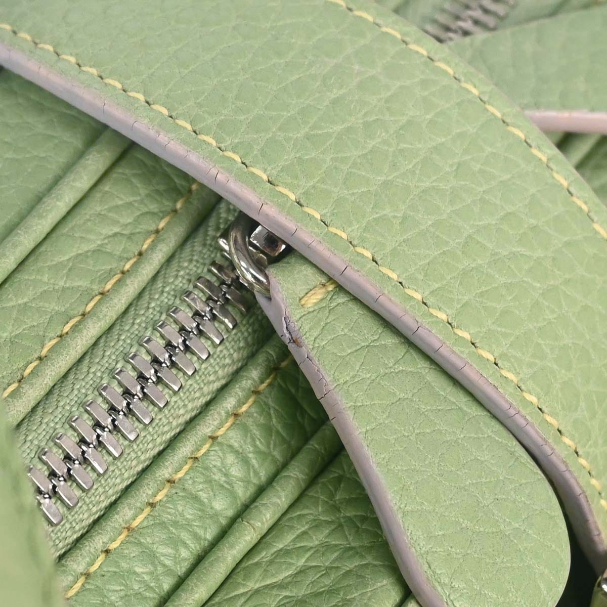 Loewe Green Leather Senda Handbag
