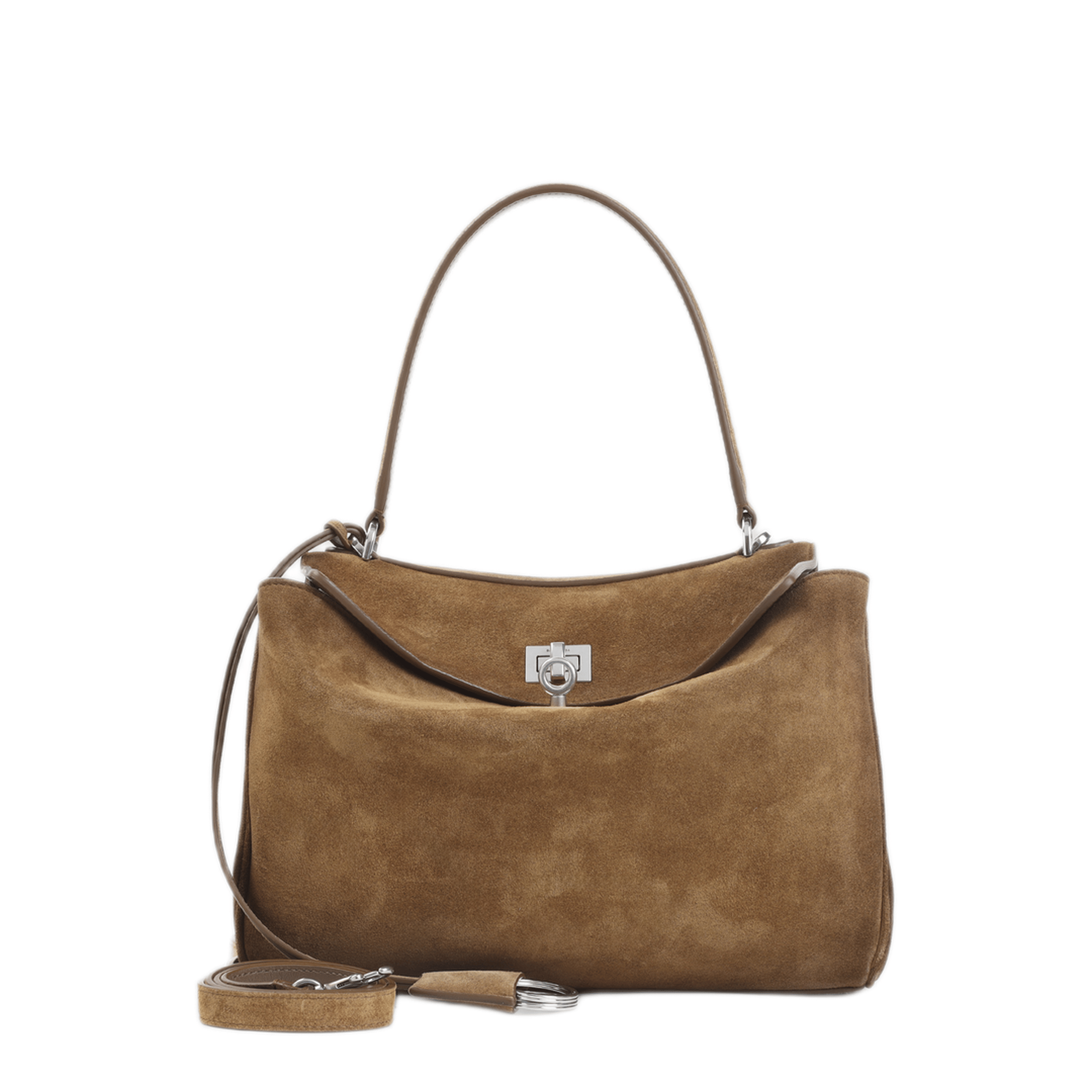 Balenciaga Rodeo Small Waxed Suede Calfskin Handbag - Camel