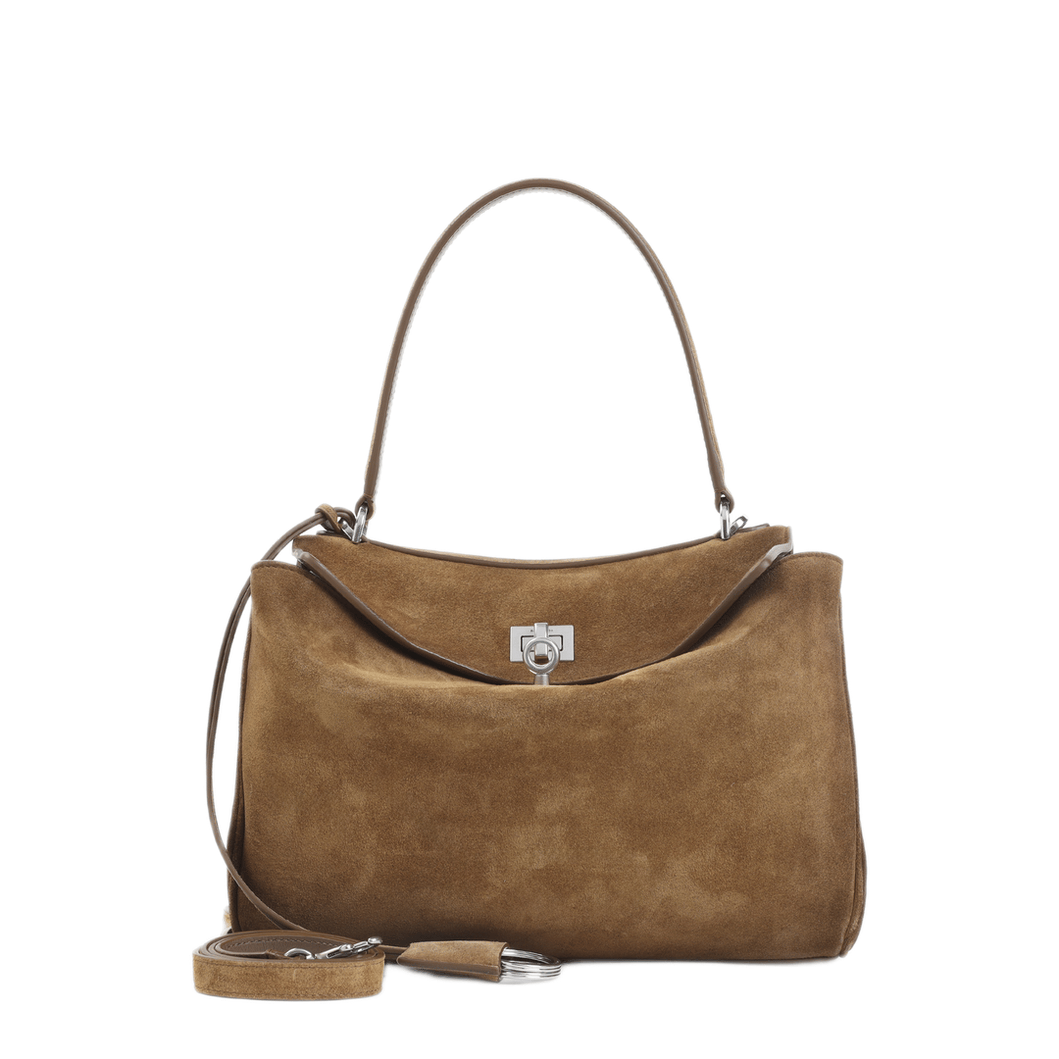 Balenciaga Rodeo Small Waxed Suede Calfskin Handbag - Camel