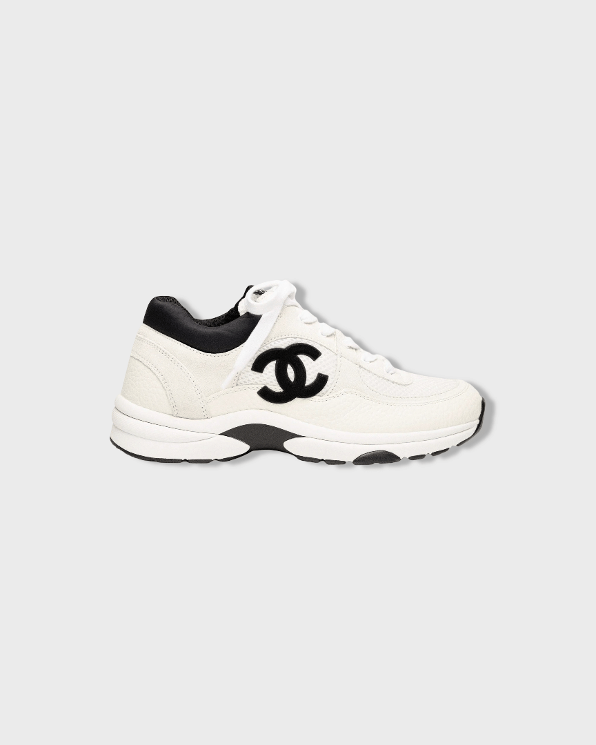 Chanel Trainers White & Mesh Suede