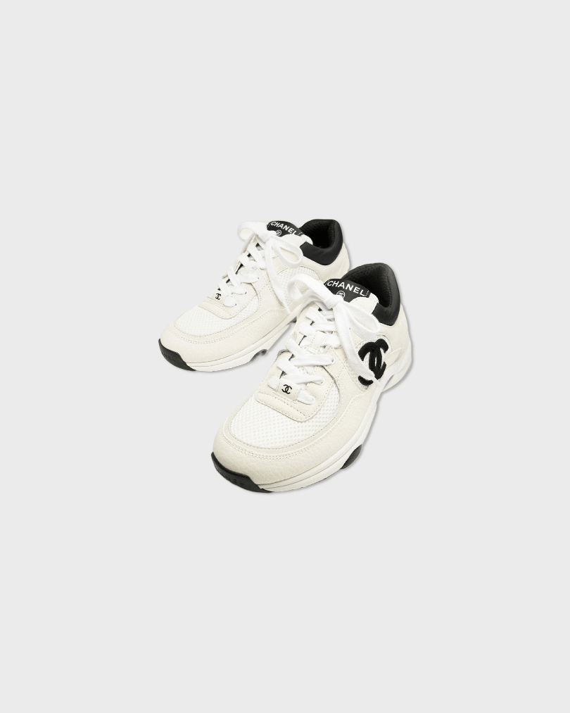 Chanel Trainers White & Mesh Suede