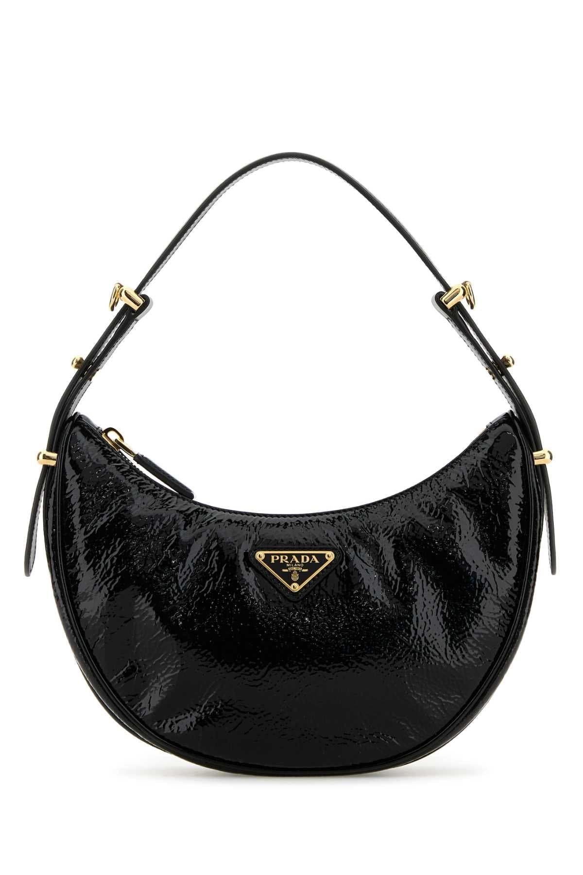 Prada Women Black Naplak Arqu㨠Handbag