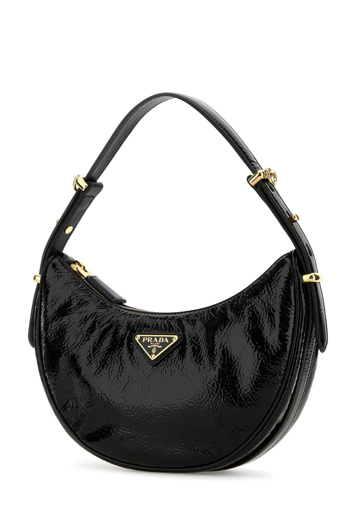Prada Women Black Naplak Arqu㨠Handbag