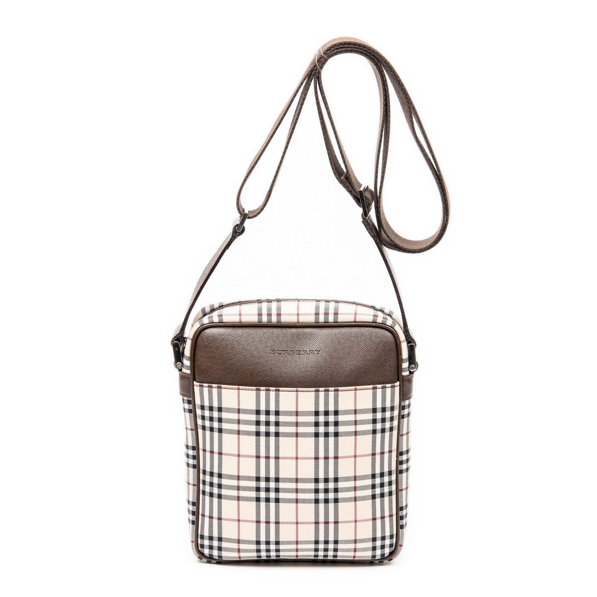 Burberry Beige/Brown Canvas Front Pocket Crossbody AAY1239