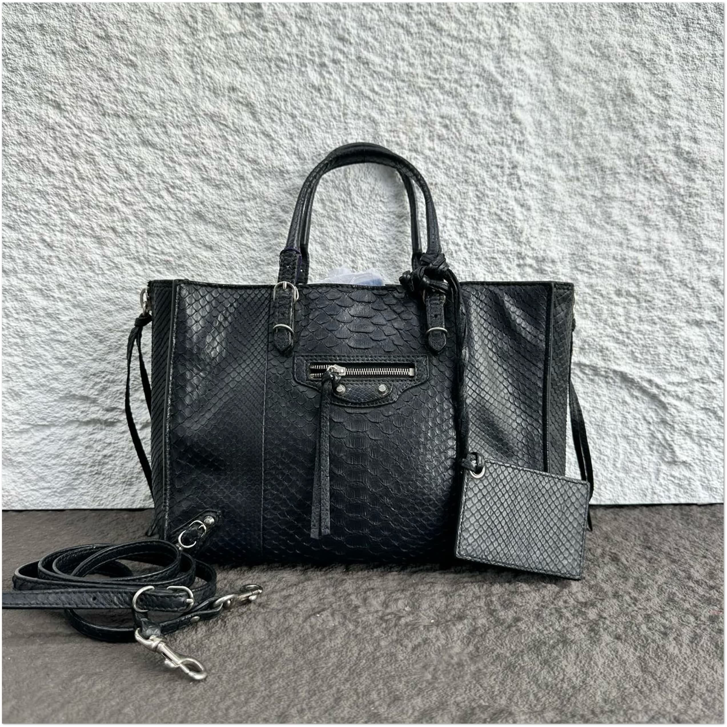Balenciaga Black Python Leather Neo Classic Tote Bag C19496093913
