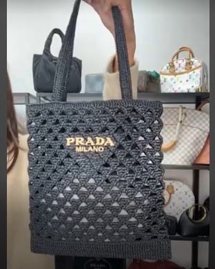 Prada IB26040027 Prada Tote Small Black Raffia