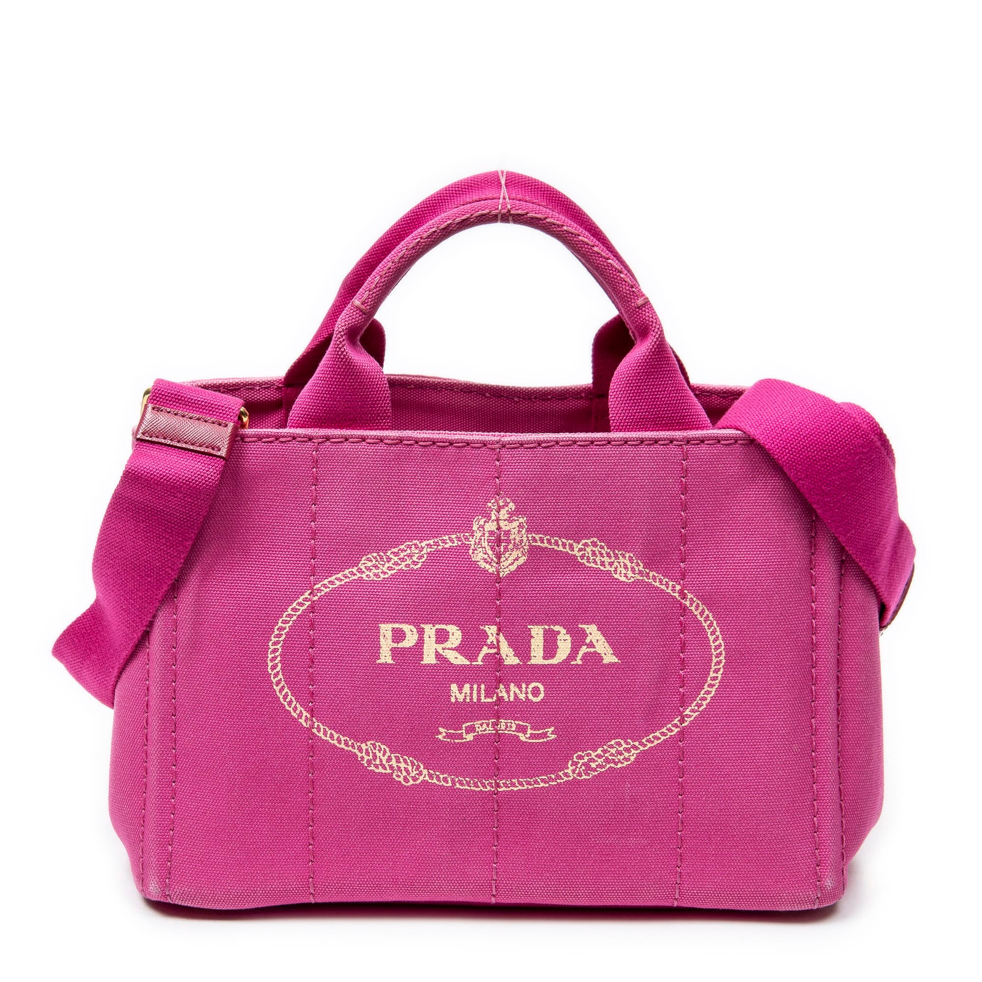 Prada Pink Canvas Small Canapa Tote ABC3402