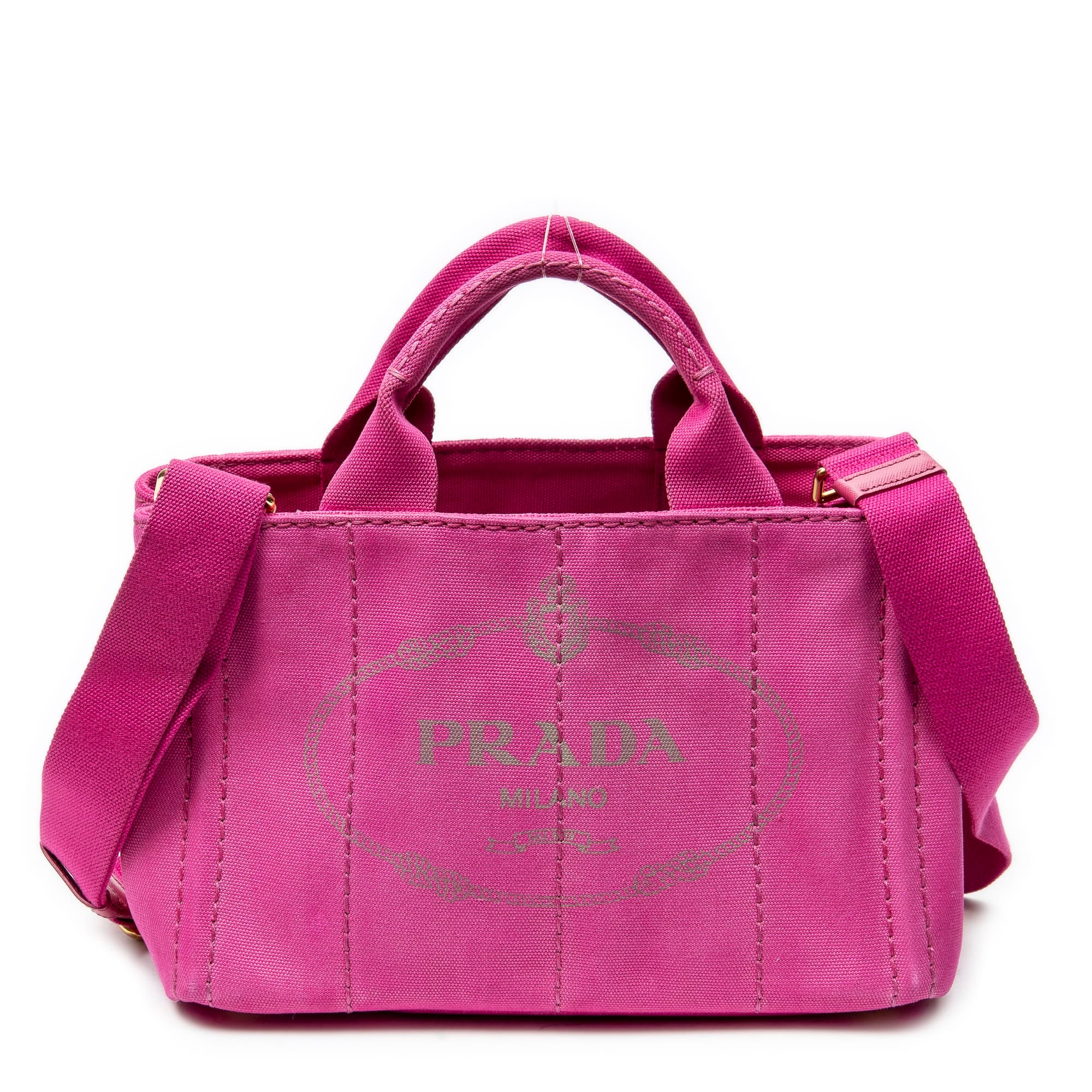 Prada Pink Canvas Small Canapa Tote ABC3401