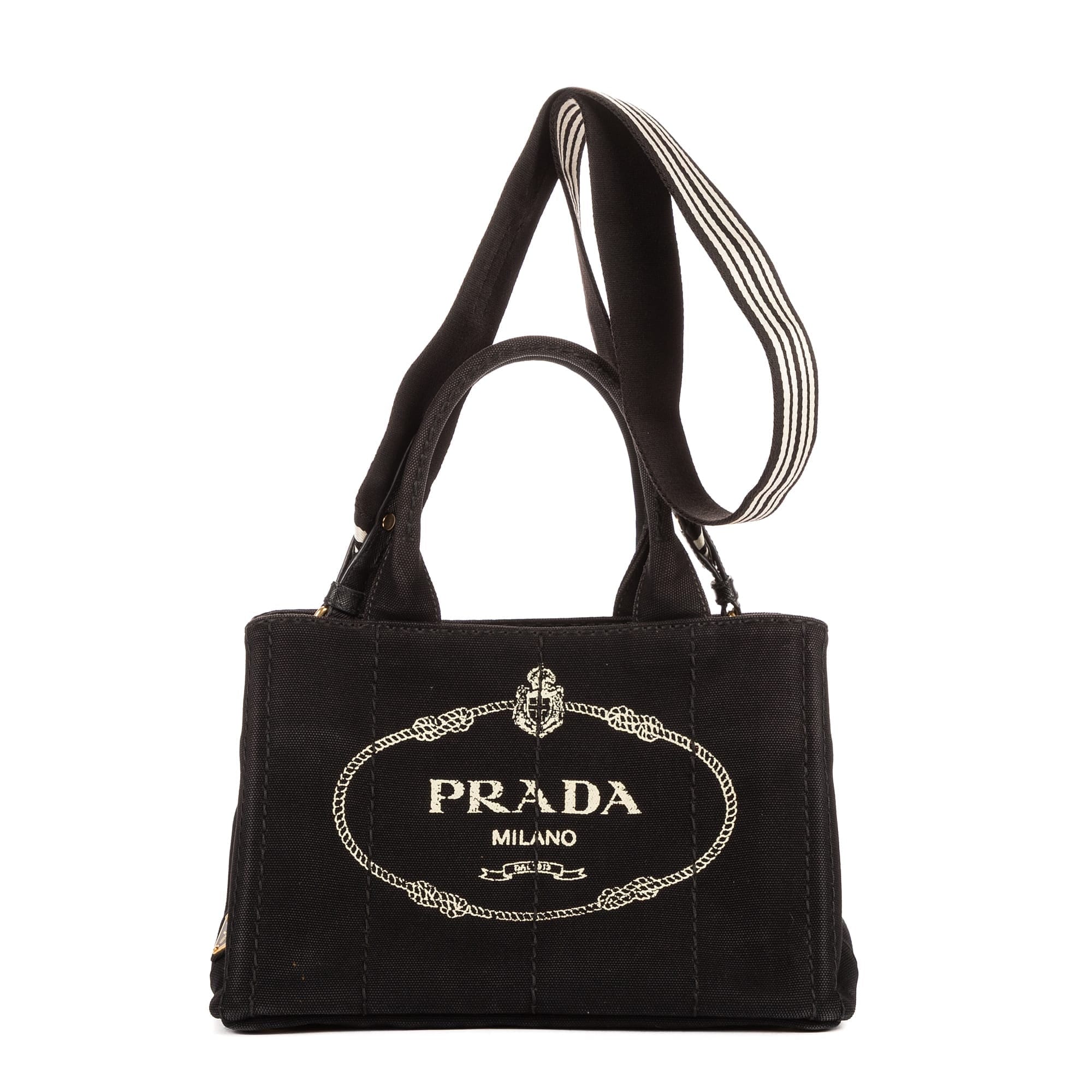 Prada Black Canvas Small Canapa Tote ABC2268