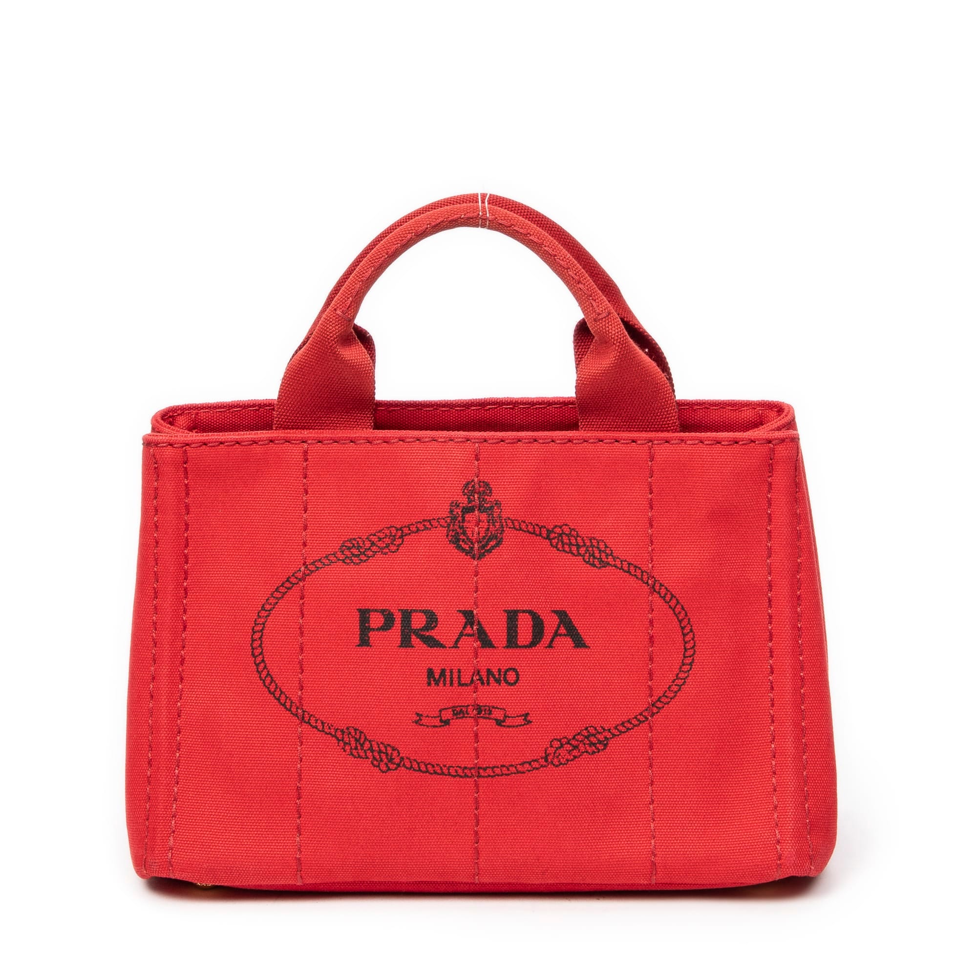 Prada Red Canvas Small Canapa Tote ABB8875