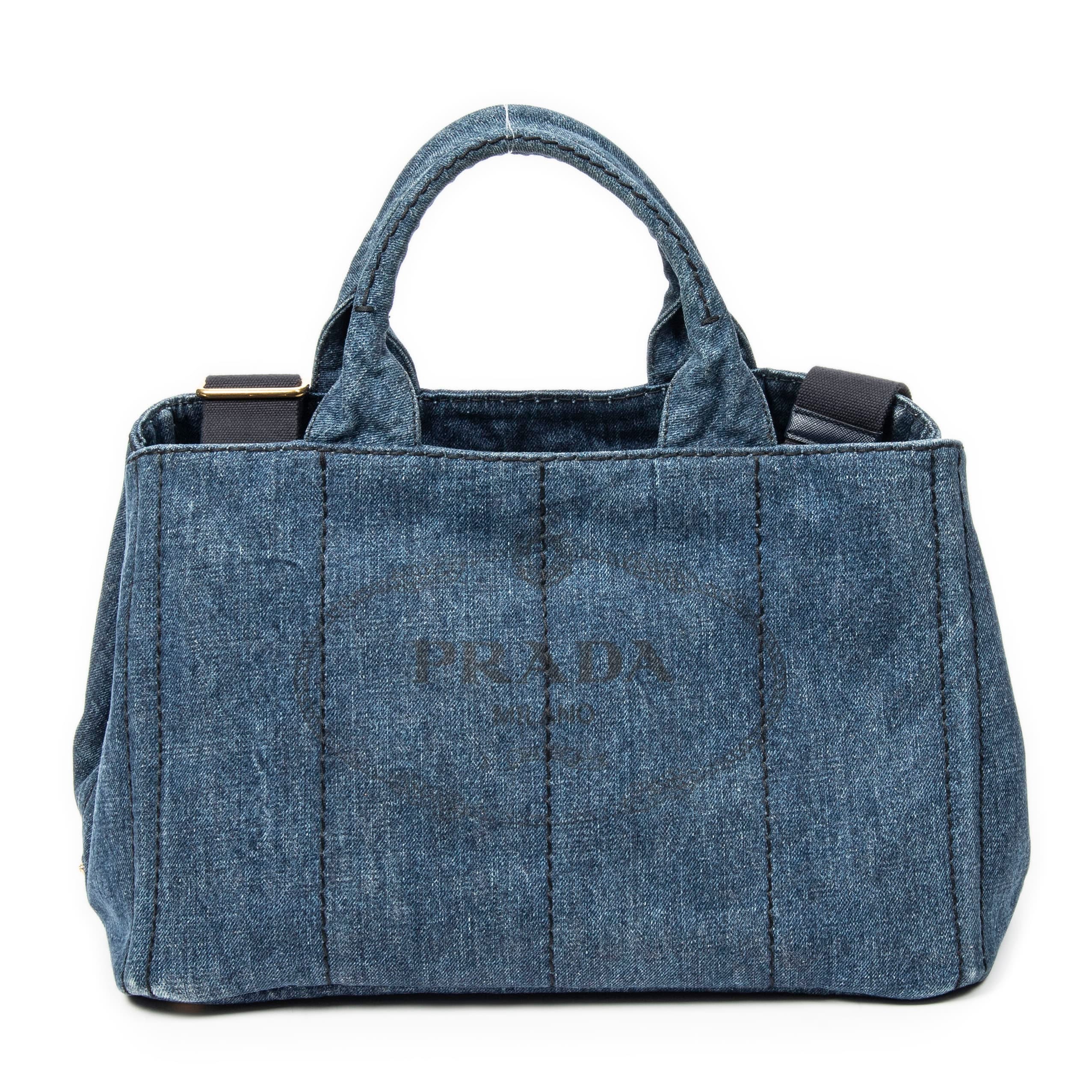 Prada Denim Blue Canvas Medium Canapa Tote AAY7505