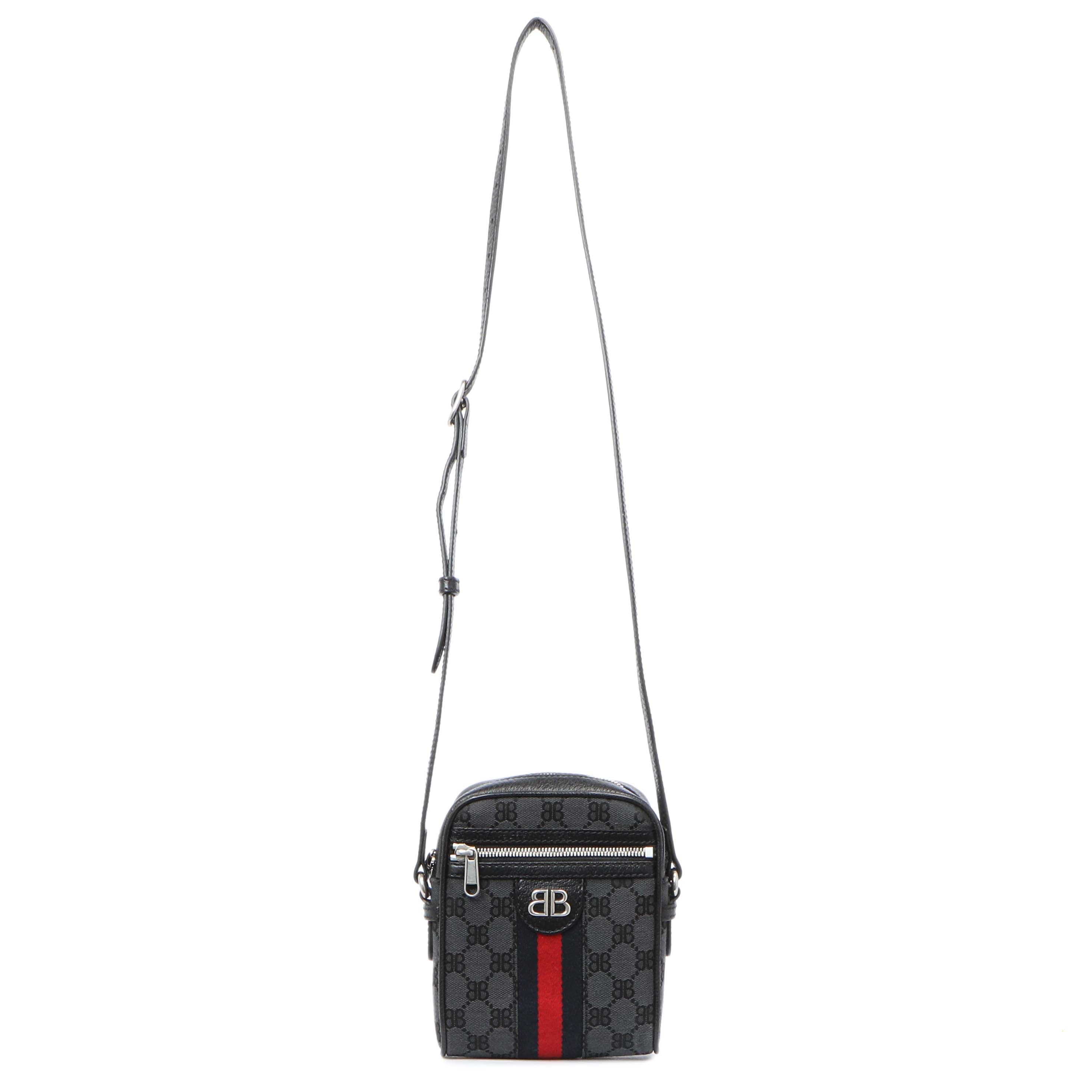 Gucci x Balenciaga BB Monogram Web Mini Ophidia Messenger
