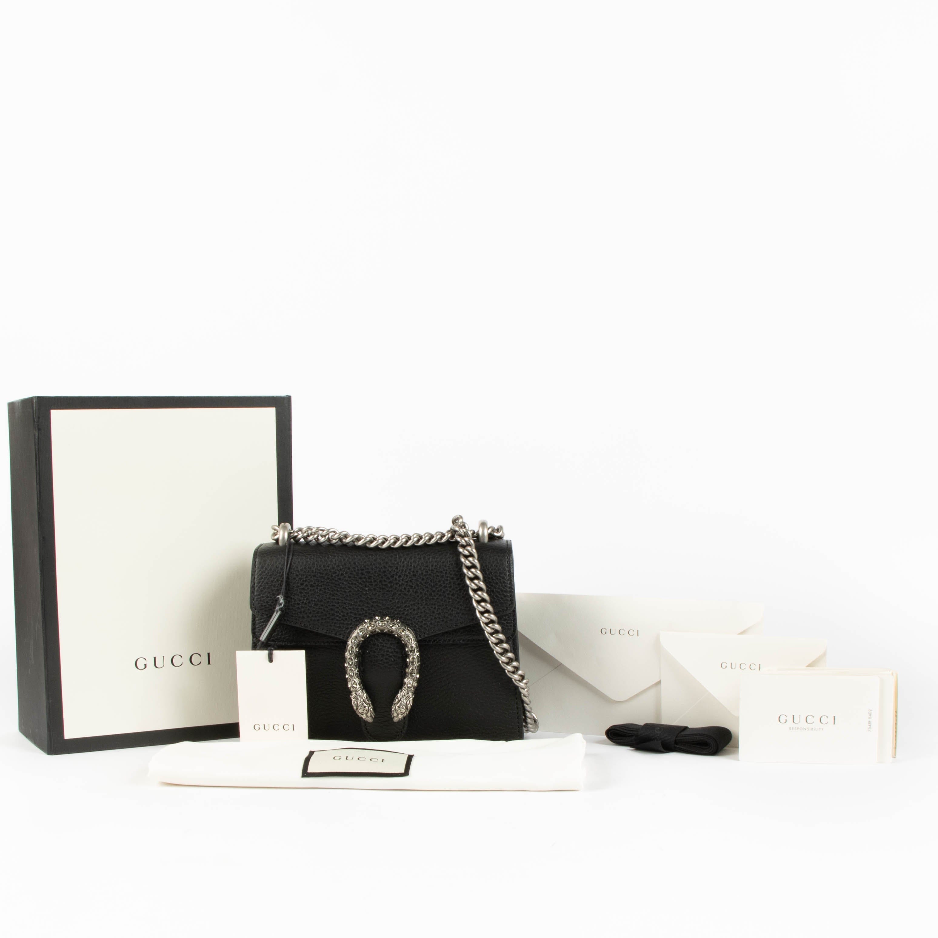 Gucci Black Crystal Small Dionysus Bag