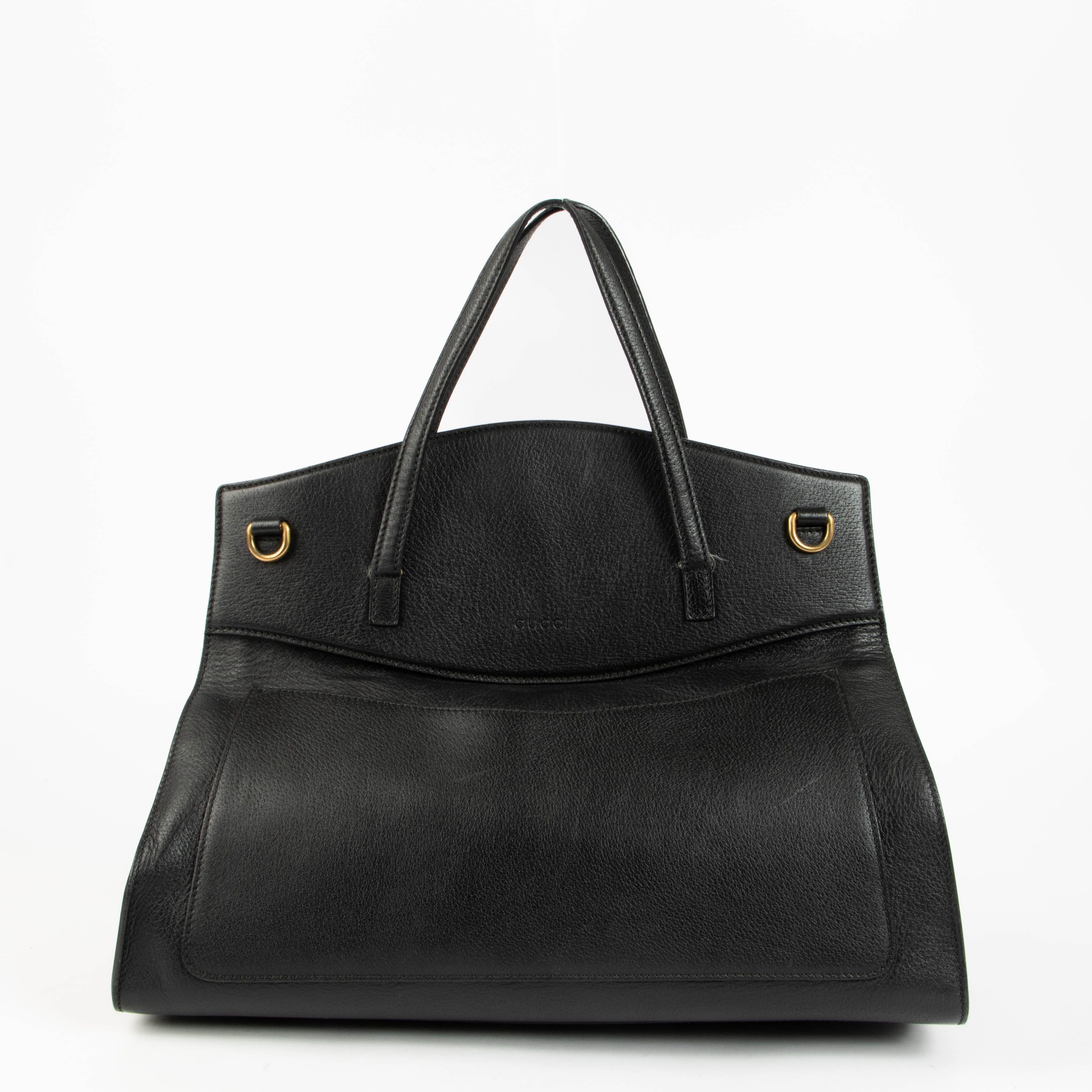 Gucci Black Crystal Butterfly Large Linea Totem Bag