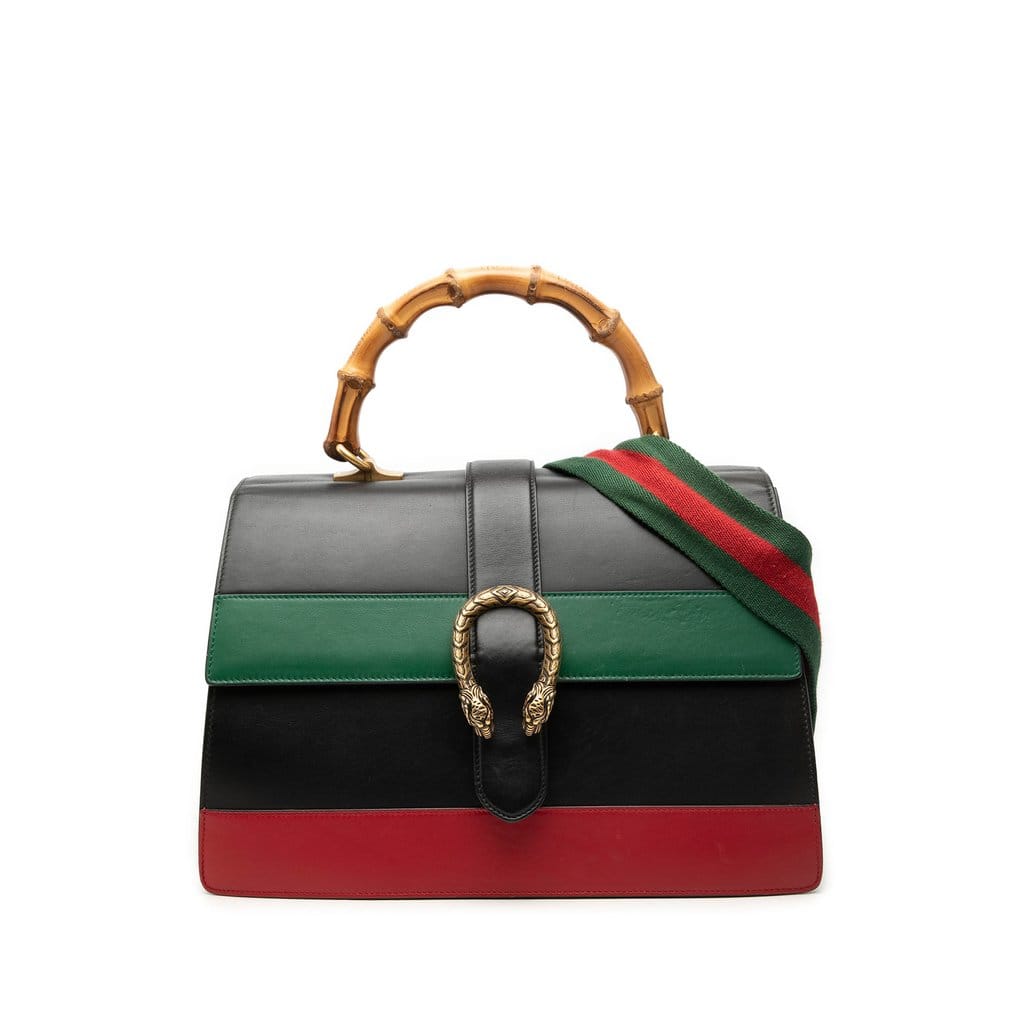 Gucci Large Calfskin Bamboo Dionysus Web Satchel