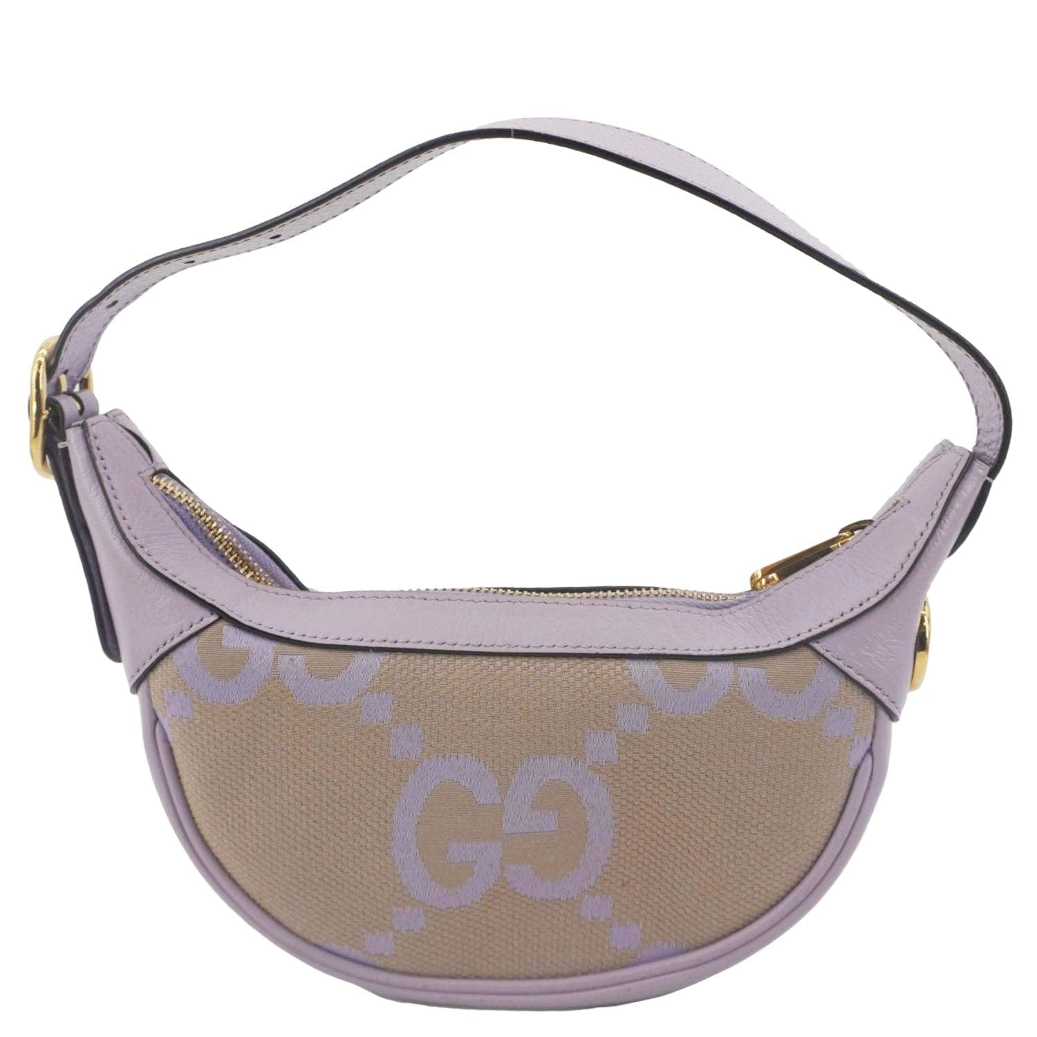 GUCCI Ophidia Half Moon Mini GG Canvas Hobo Bag Light Purple 658551