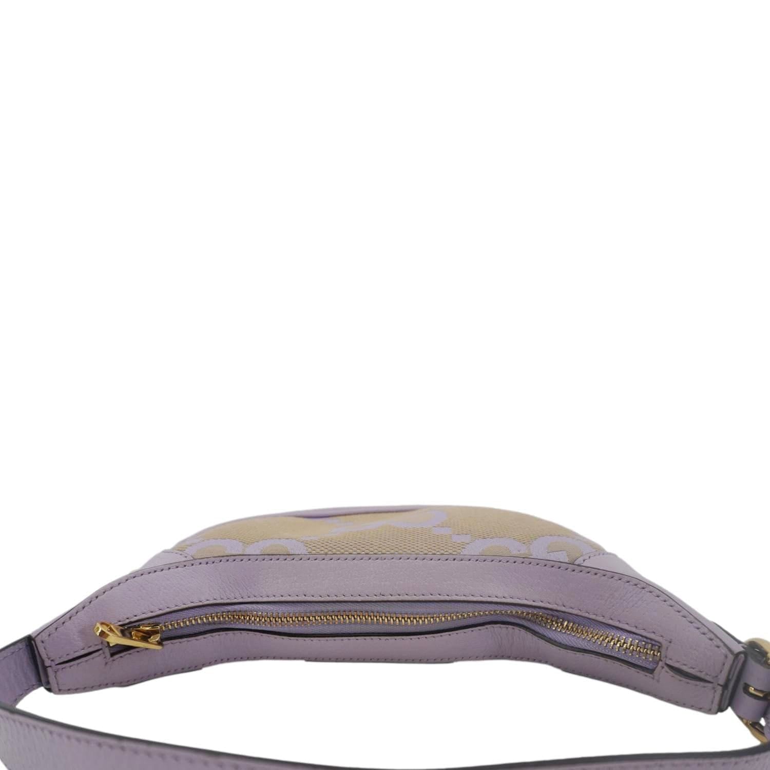 GUCCI Ophidia Half Moon Mini GG Canvas Hobo Bag Light Purple 658551