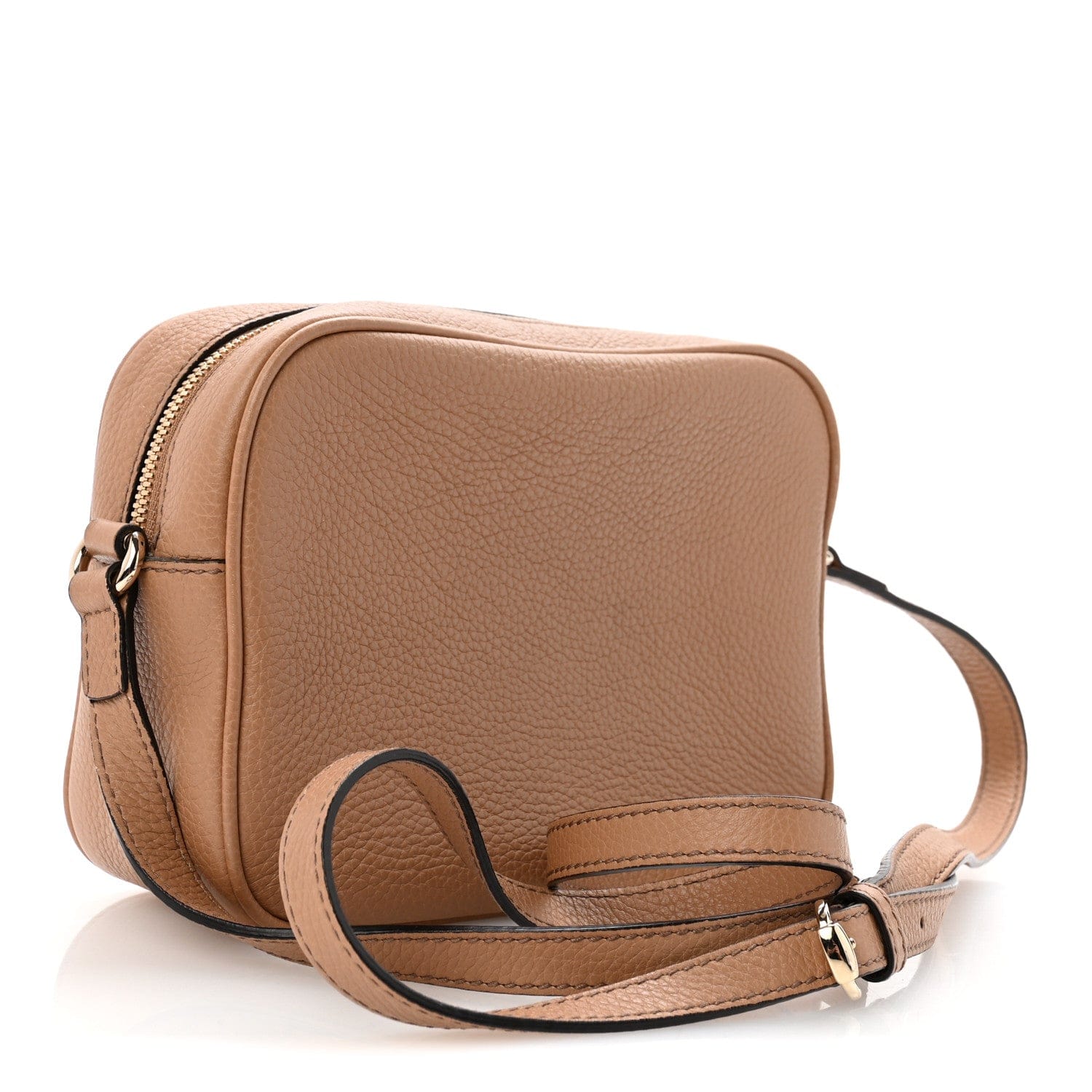 Gucci Pebbled Calfskin Small Soho Disco Bag Camelia