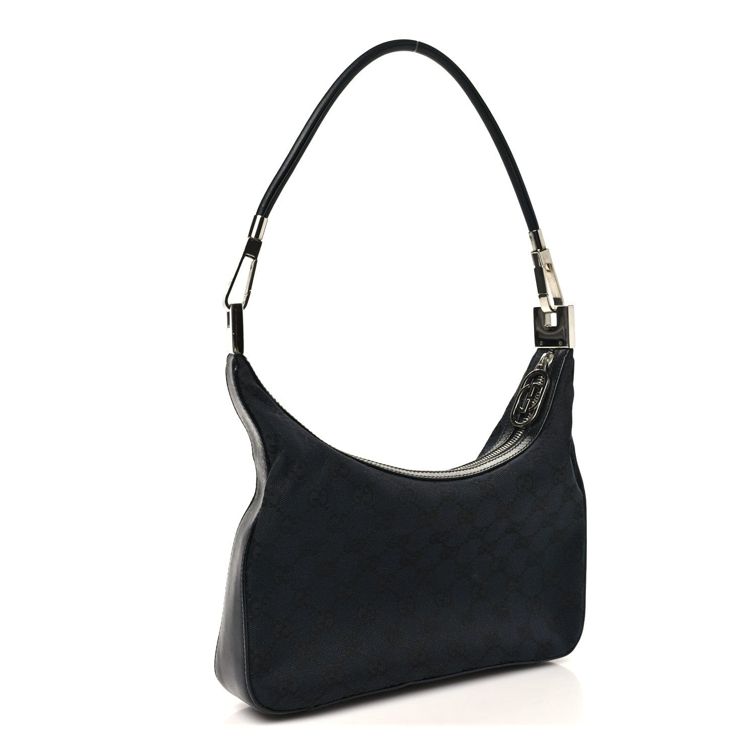 Gucci Monogram GG Clasp Hobo Black