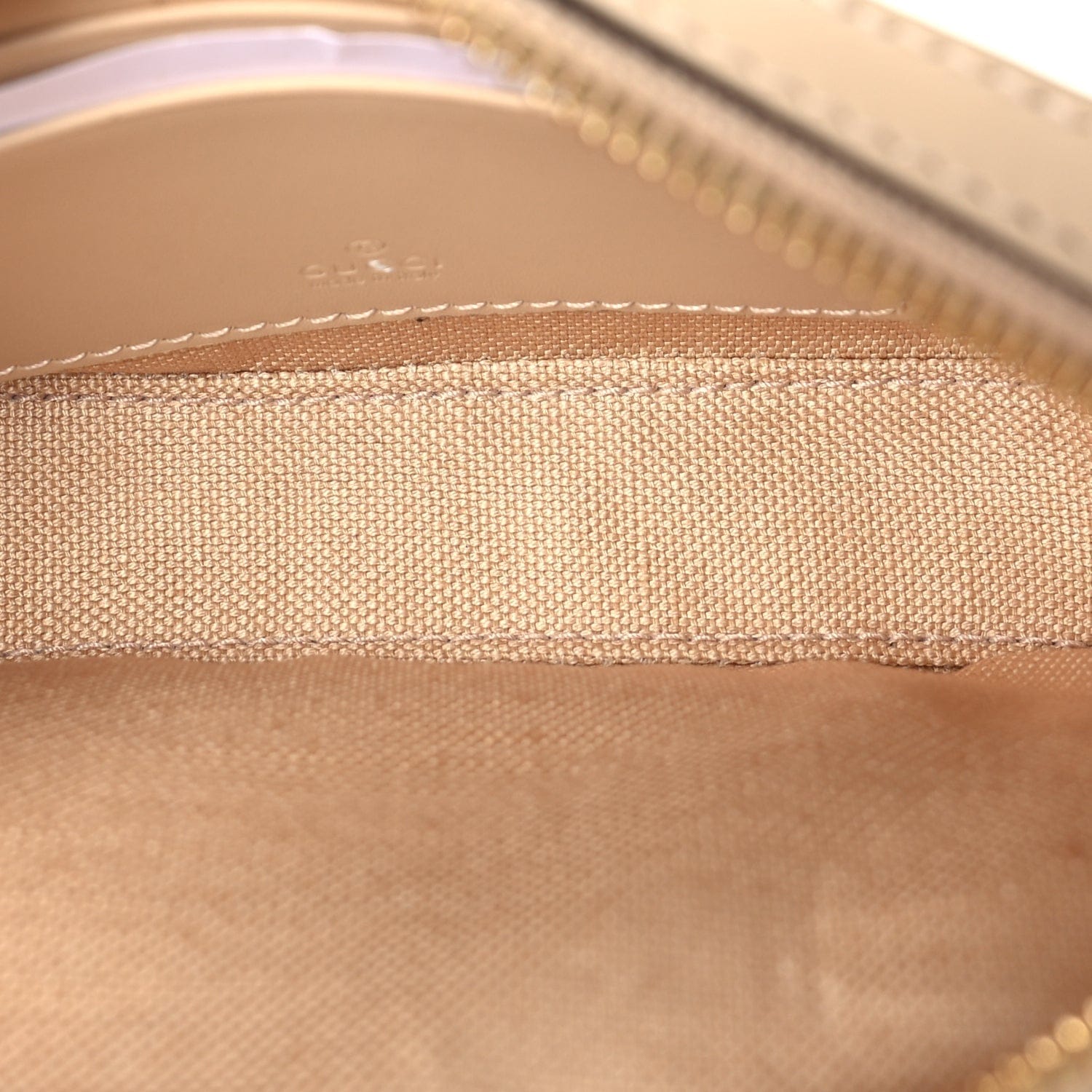 Gucci Calfskin GG Super Mini Debossed Chain Wallet Light Beige