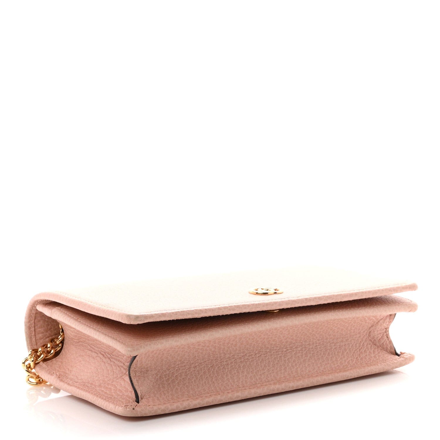 Gucci Dollar Calfskin Mini GG Marmont Chain Wallet Perfect Pink