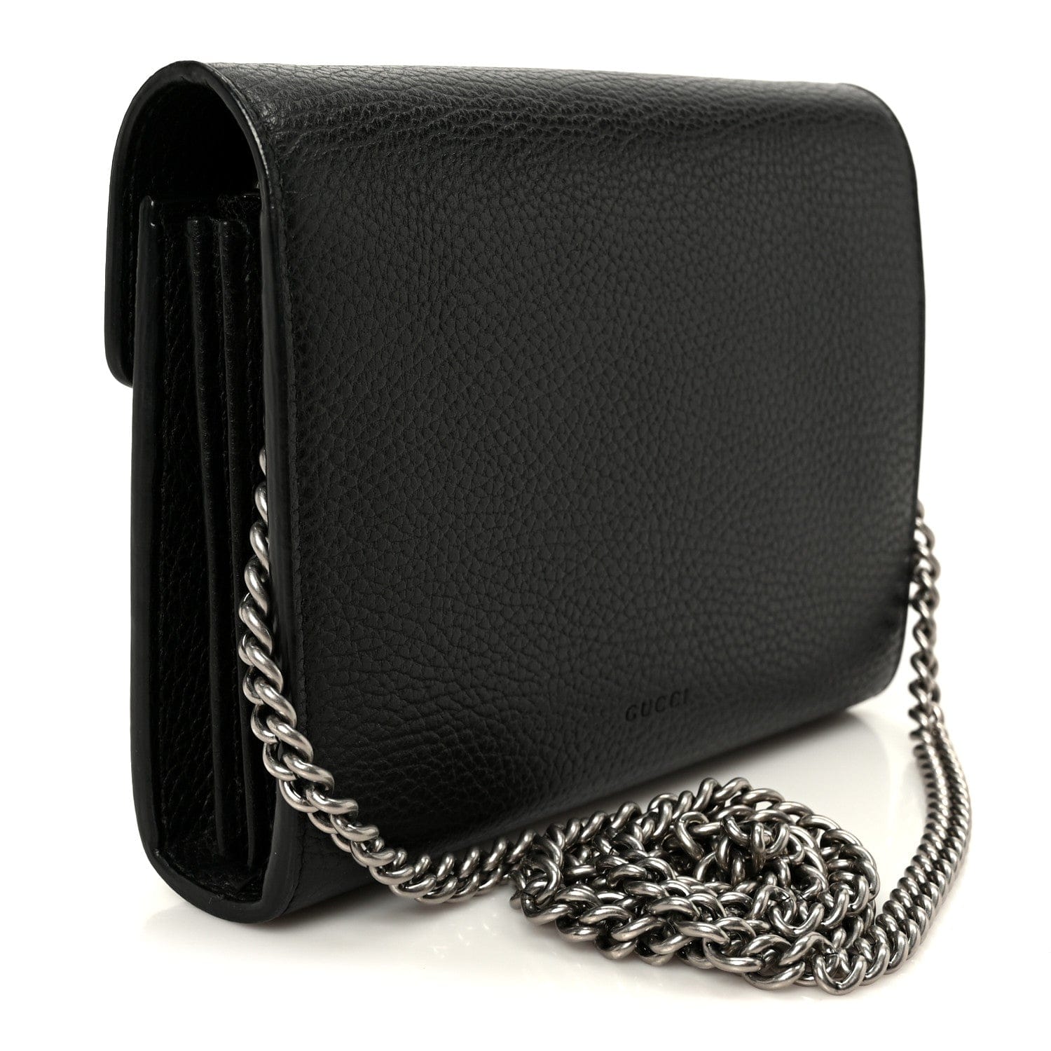 Gucci Calfskin Mini Dionysus Chain Wallet Black
