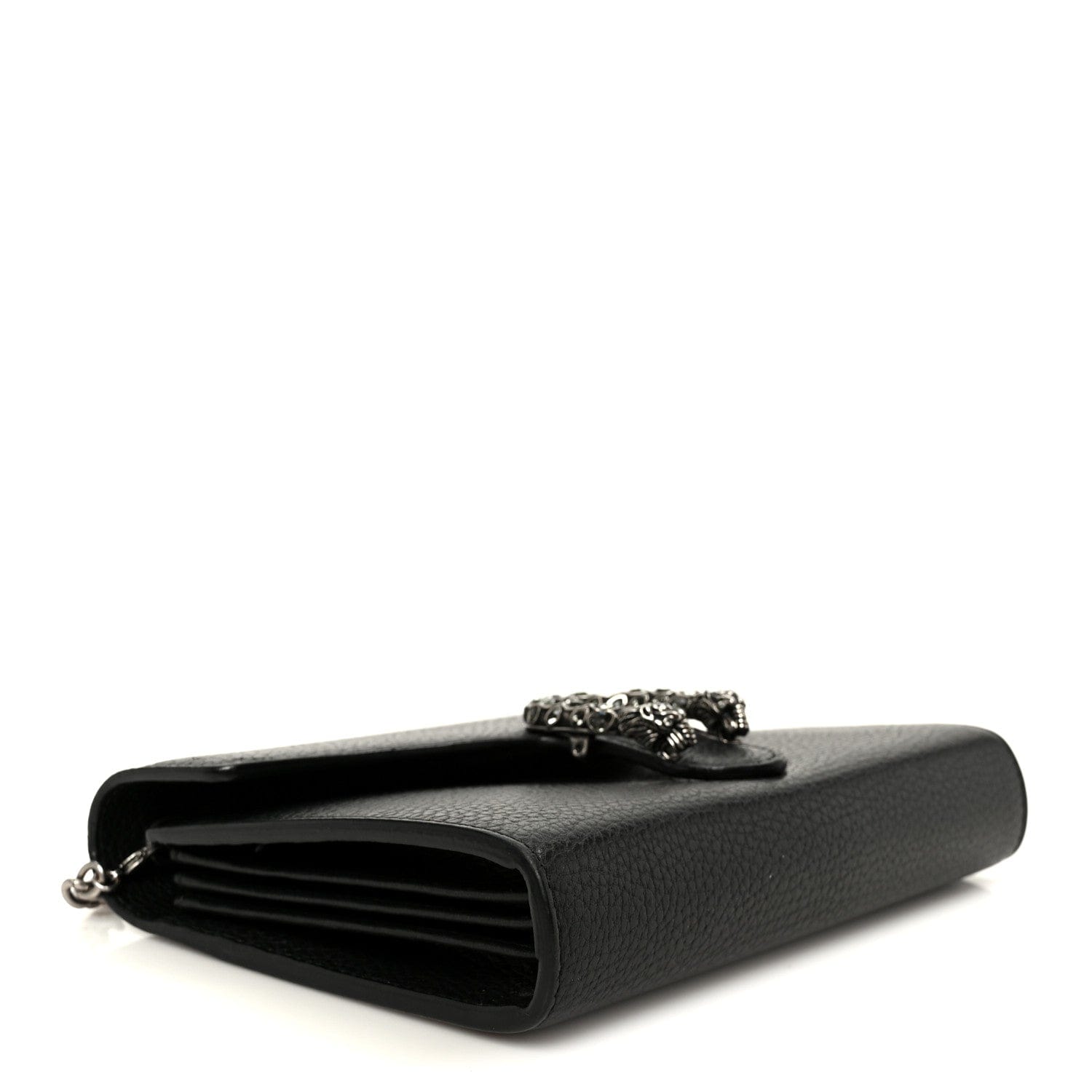 Gucci Calfskin Mini Dionysus Chain Wallet Black