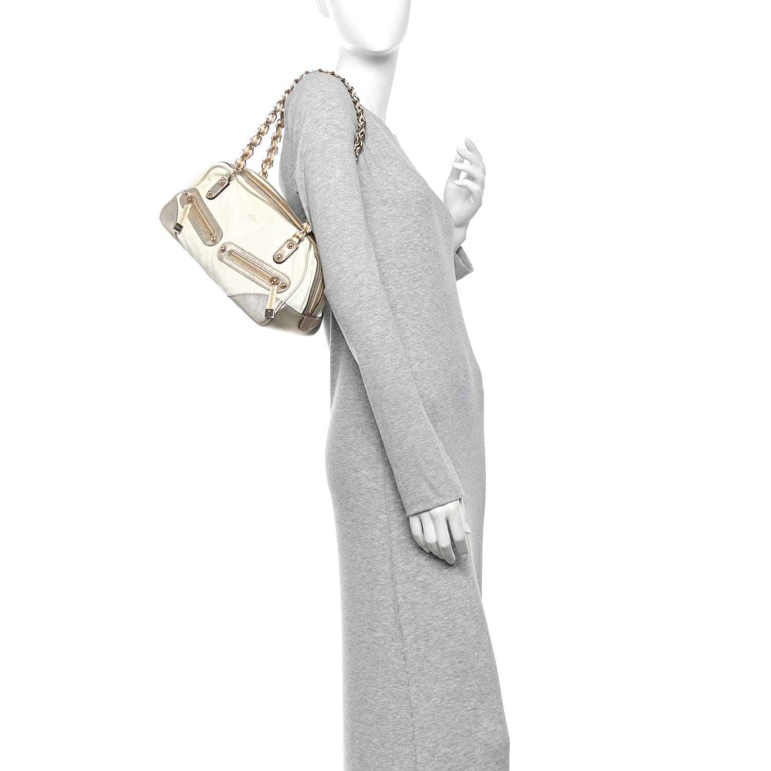 Gucci Goatskin Small Capri Bowler White Gold