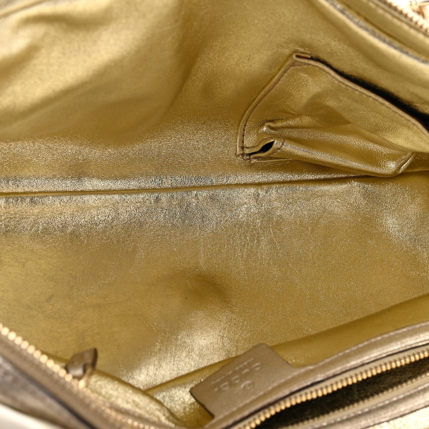 Gucci Goatskin Small Capri Bowler White Gold