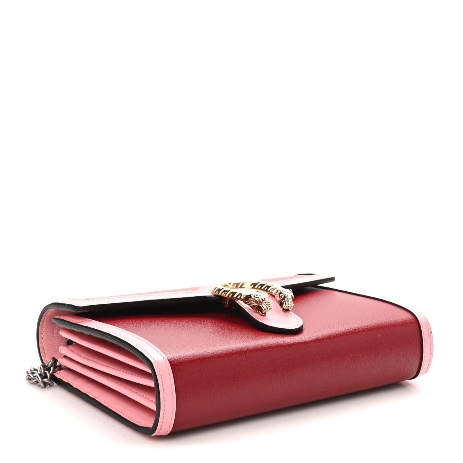 Gucci Azalea Calfskin Enamel Mini Dionysus Chain Wallet New Cherry Red Wild Rose Off White