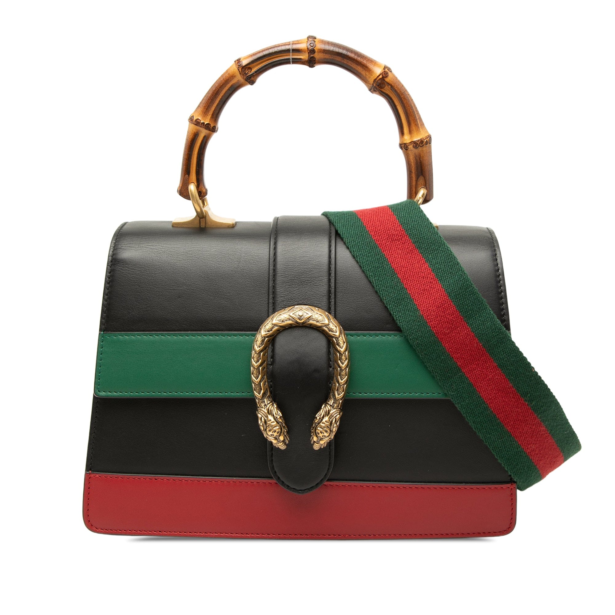 Gucci Medium Bamboo Dionysus Web Leather Satchel