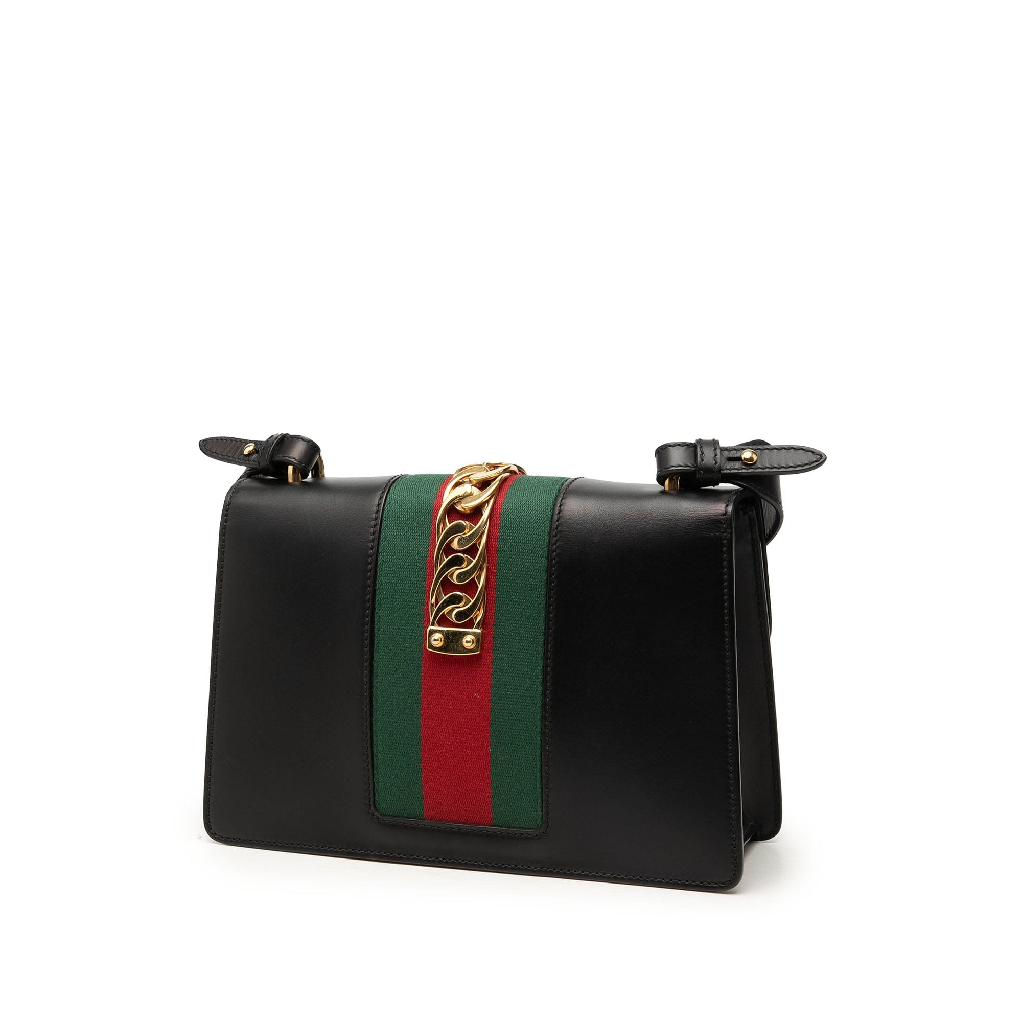 Gucci Small Calfskin Web Sylvie Satchel