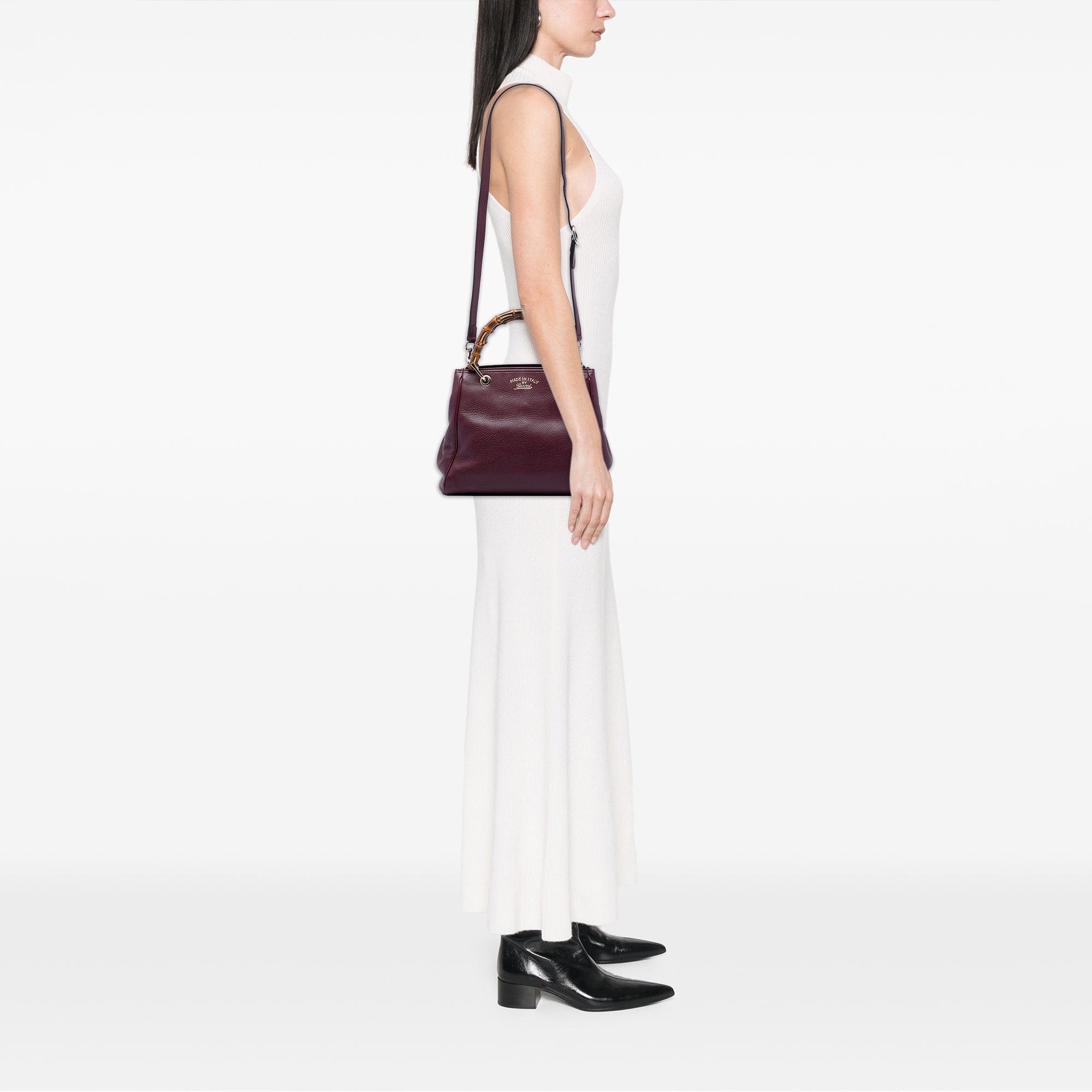 Gucci Small Calfskin Bamboo Shopper Satchel