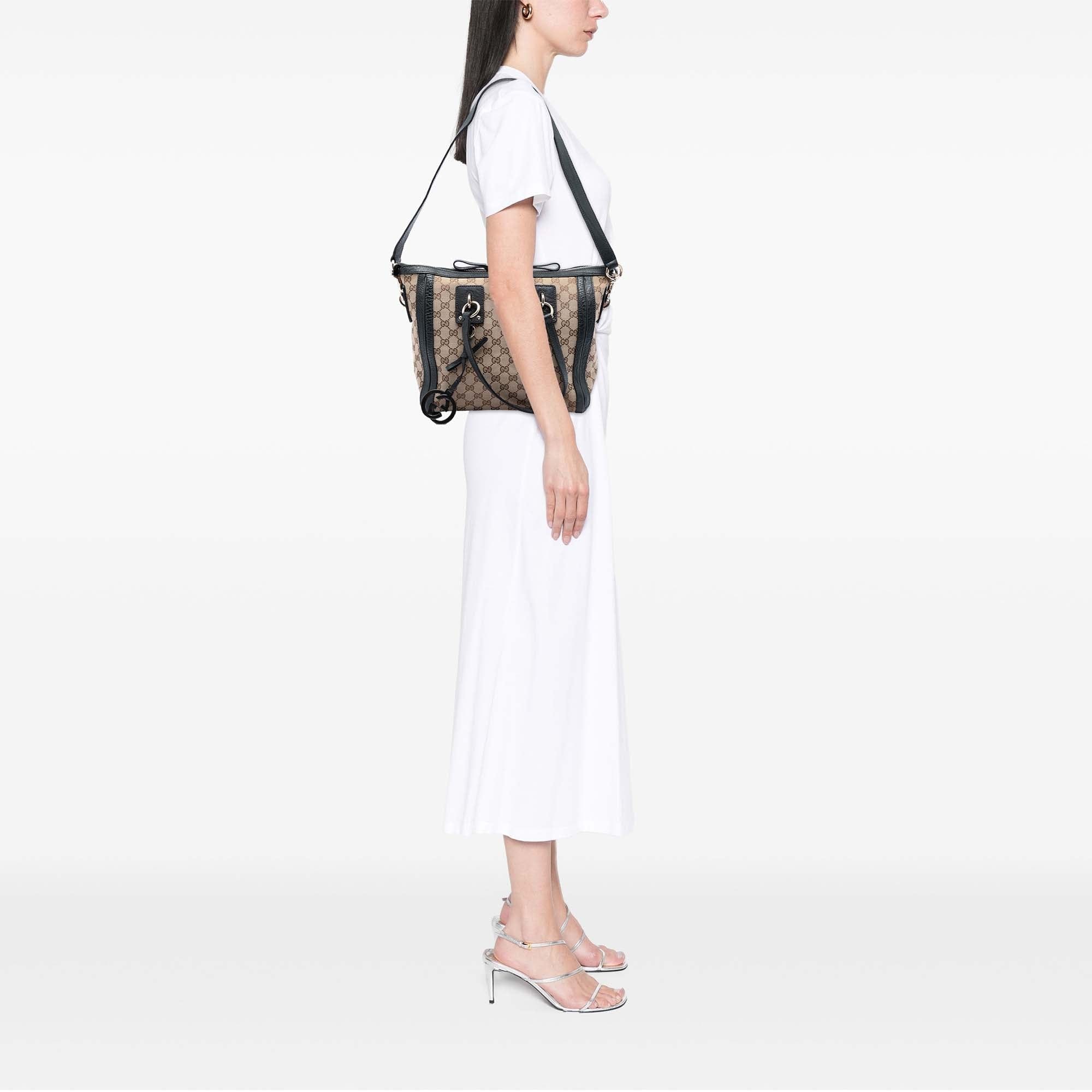 Gucci Medium GG Canvas Charm Satchel