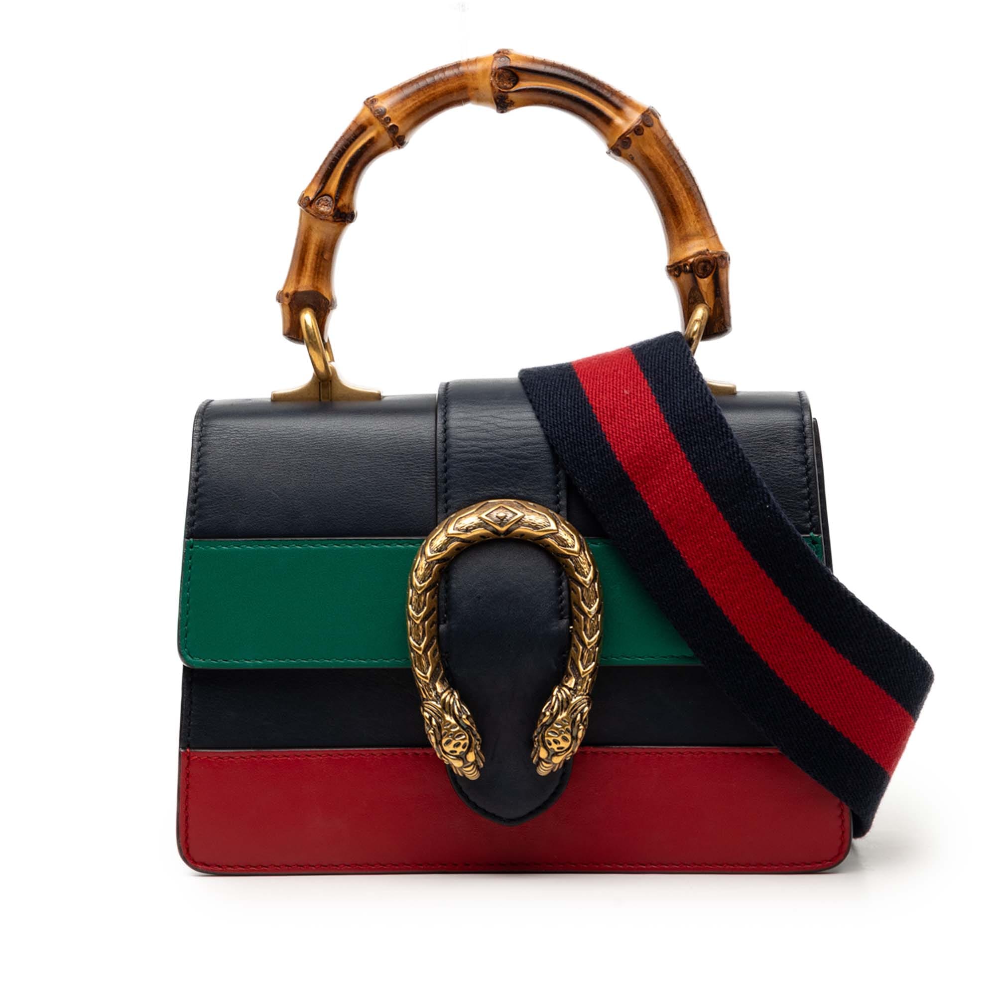 Gucci Mini Calfskin Web Bamboo Dionysus Satchel