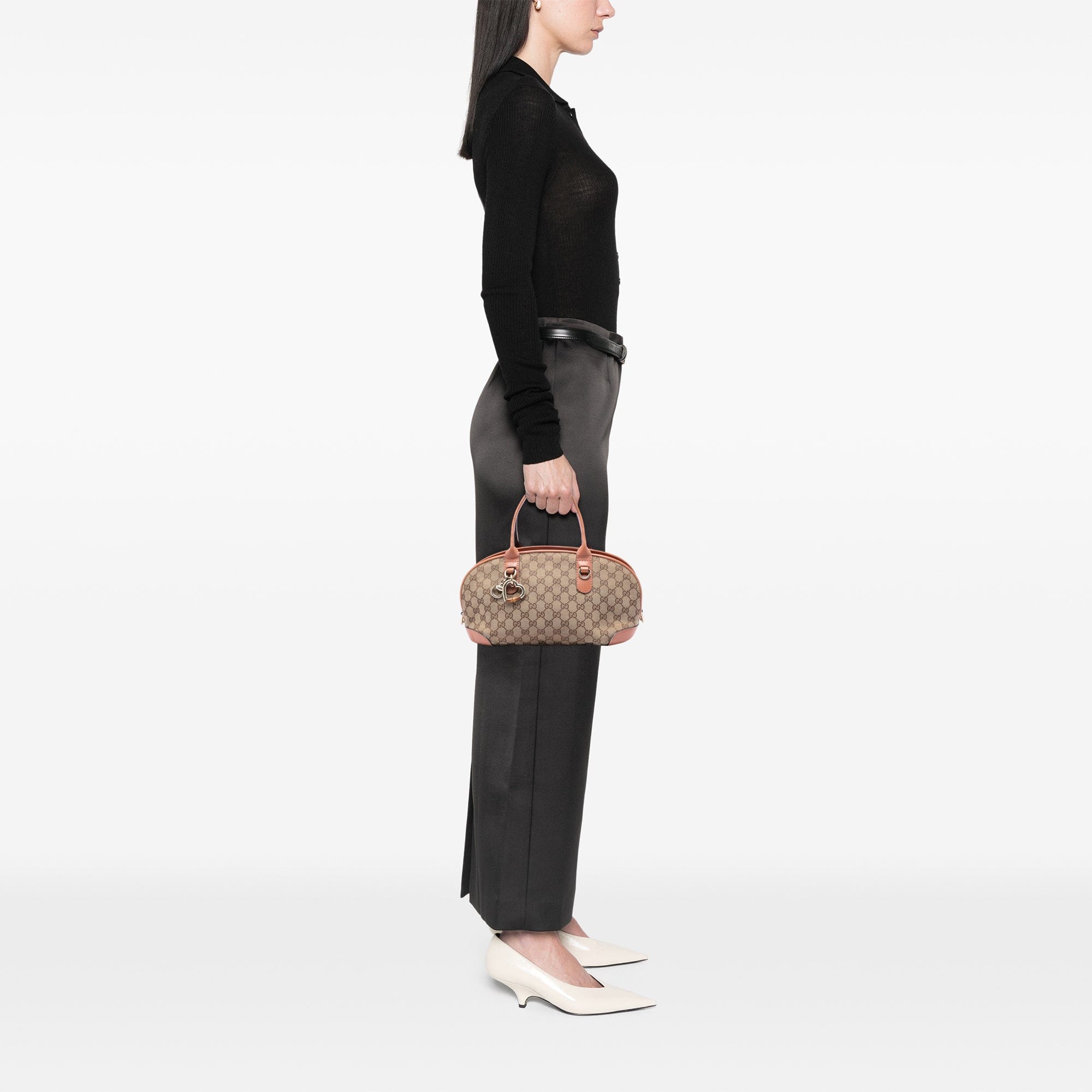 Gucci GG Canvas Heart Bit Satchel