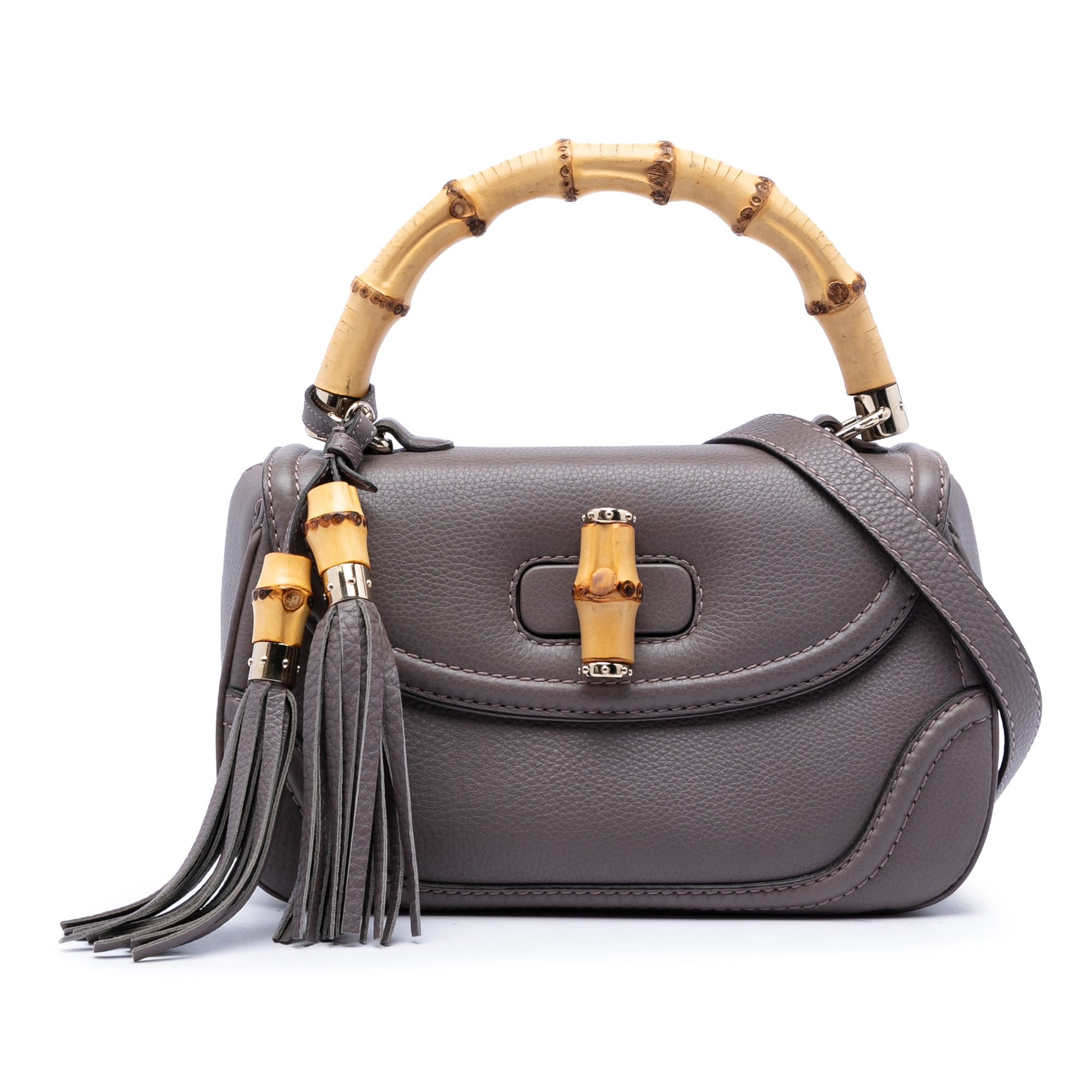 Gucci Medium Leather New Bamboo Satchel