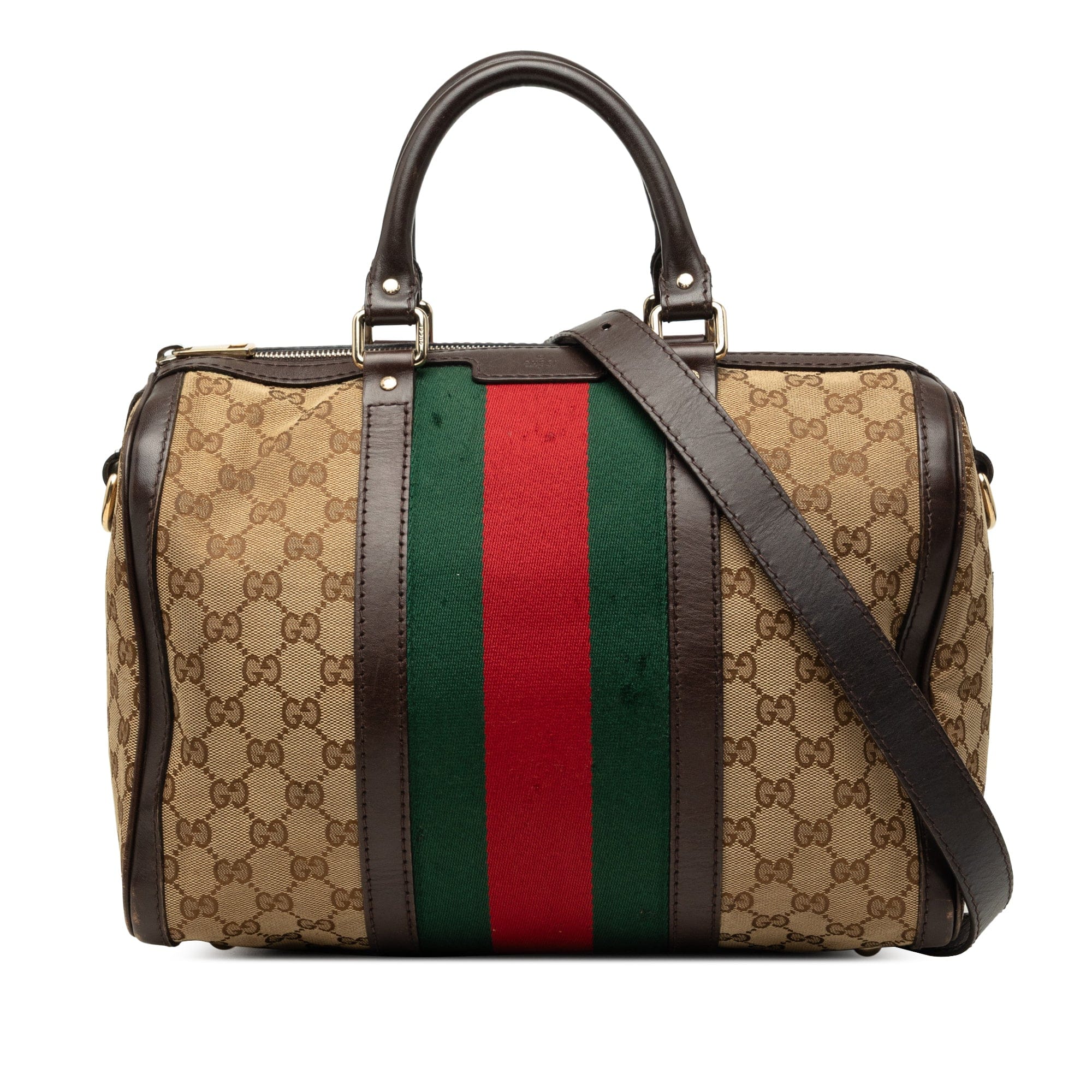 Gucci Medium GG Canvas Web Joy Boston Bag