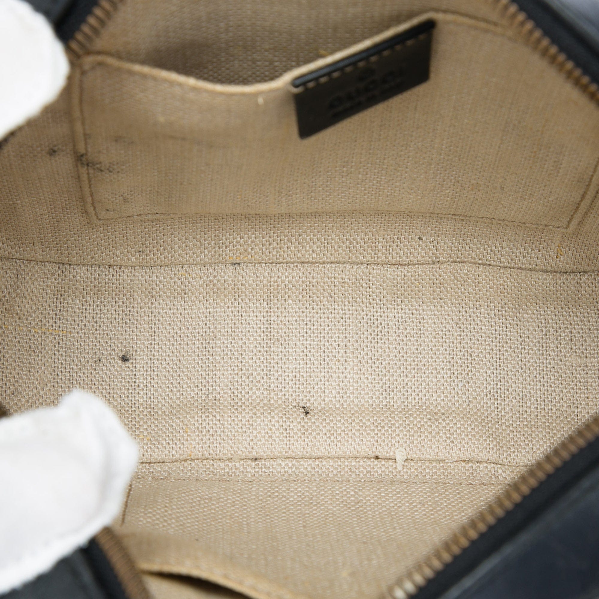 Gucci Calfskin Web Webby Bee Camera Bag