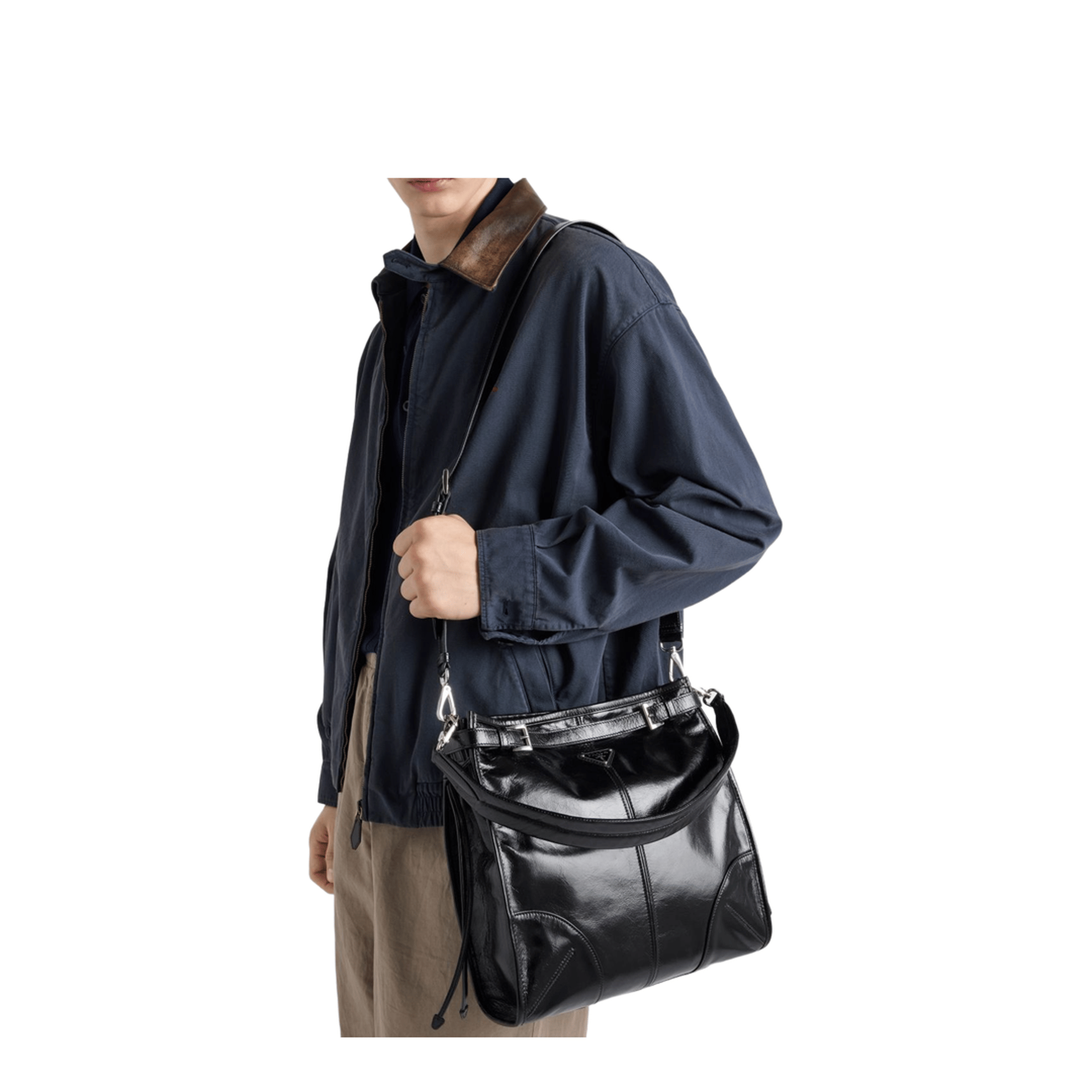 Prada Calfskin Crossbody Bag - Black