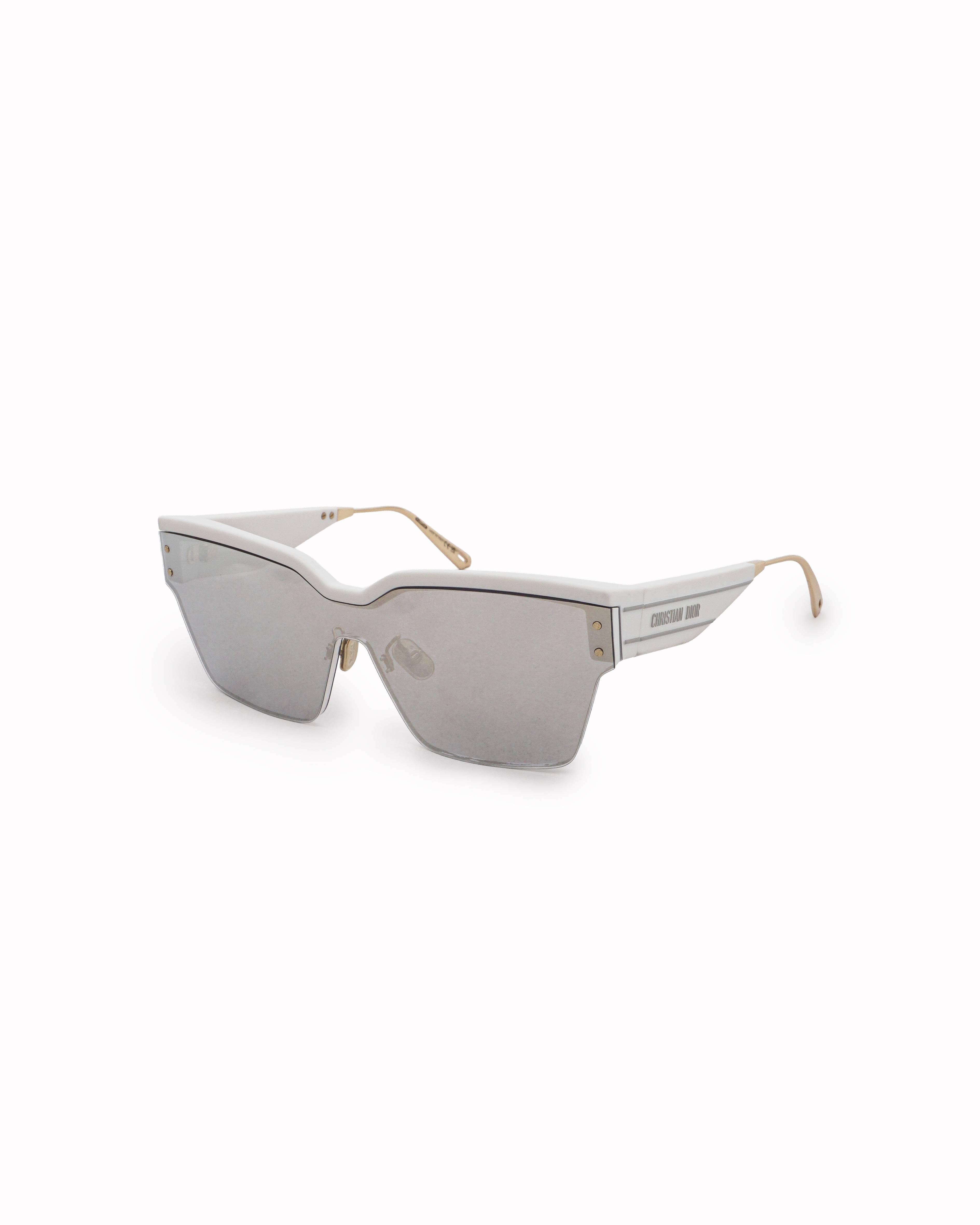Dior Christian Dior Club White Mirrored Shield Sunglasses